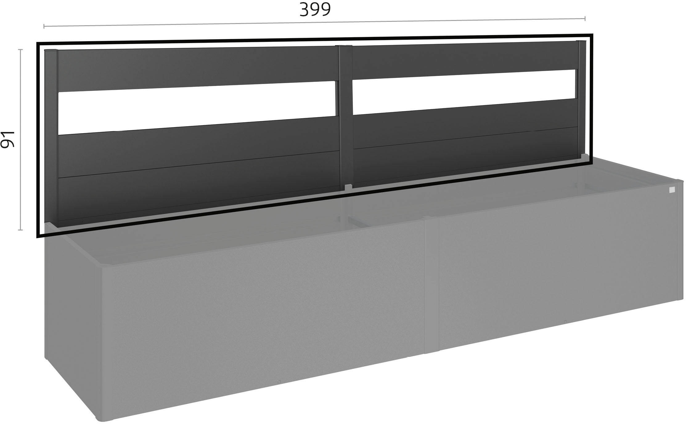 Biohort Sichtschutzelement »mit Acrylglas für Hochbeet 4x1«, aus Stahl