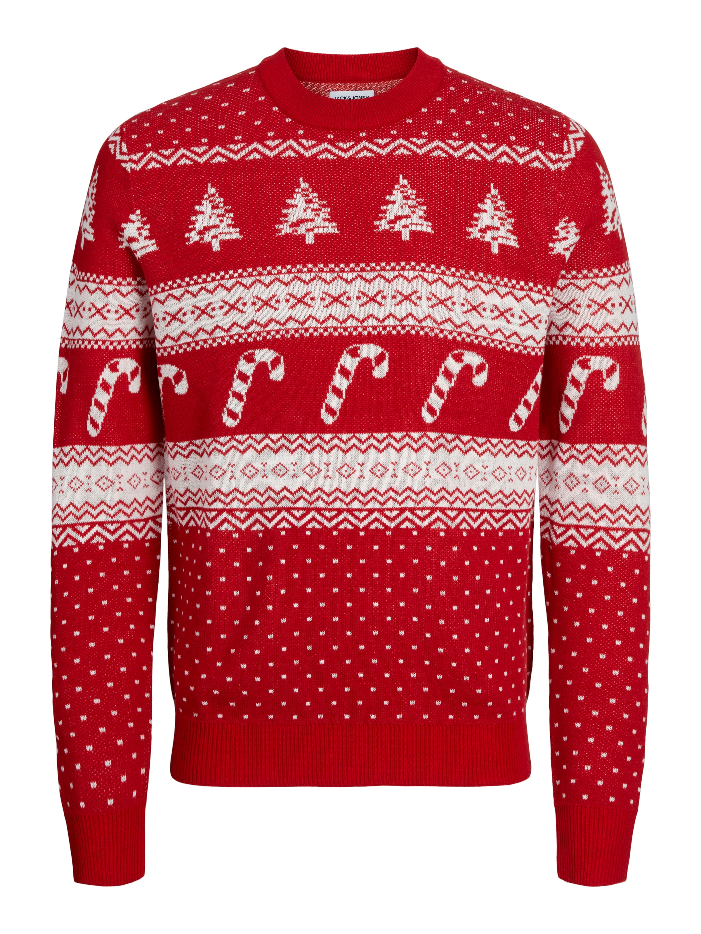 Jack & Jones Junior Rundhalspullover »JJXMAS GABRIEL KNIT CREW NECK JNR«, mit weihnachtlichem Muster