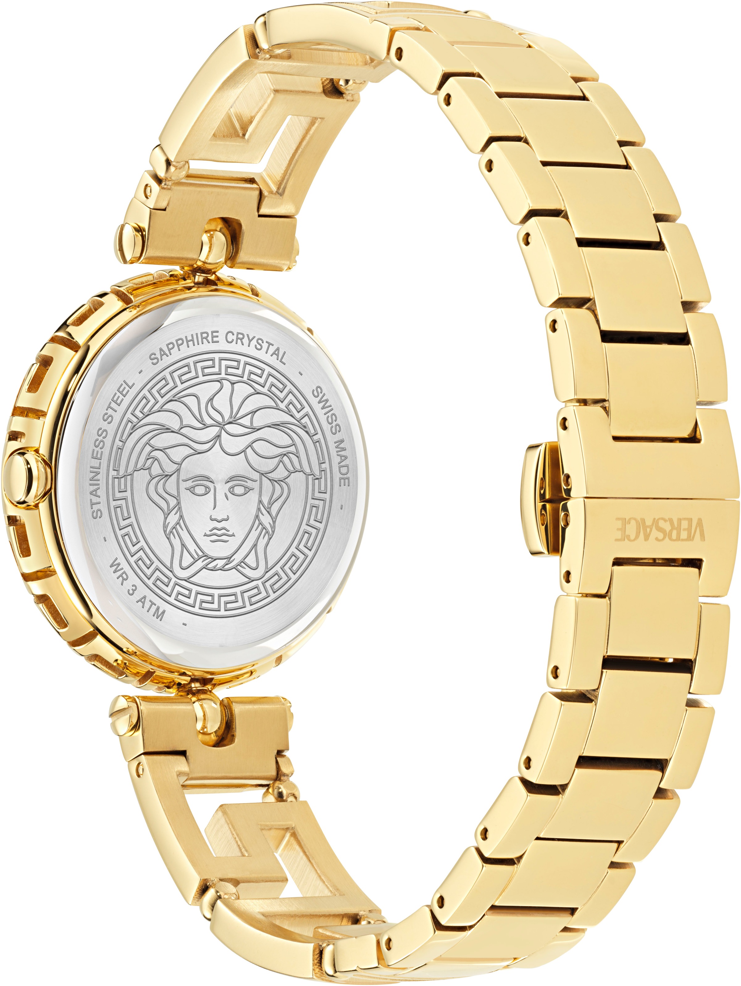 Versace Quarzuhr »MEDUSA JEWEL«, Armbanduhr, Damenuhr, Swiss Made, Edelstahlarmband, analog