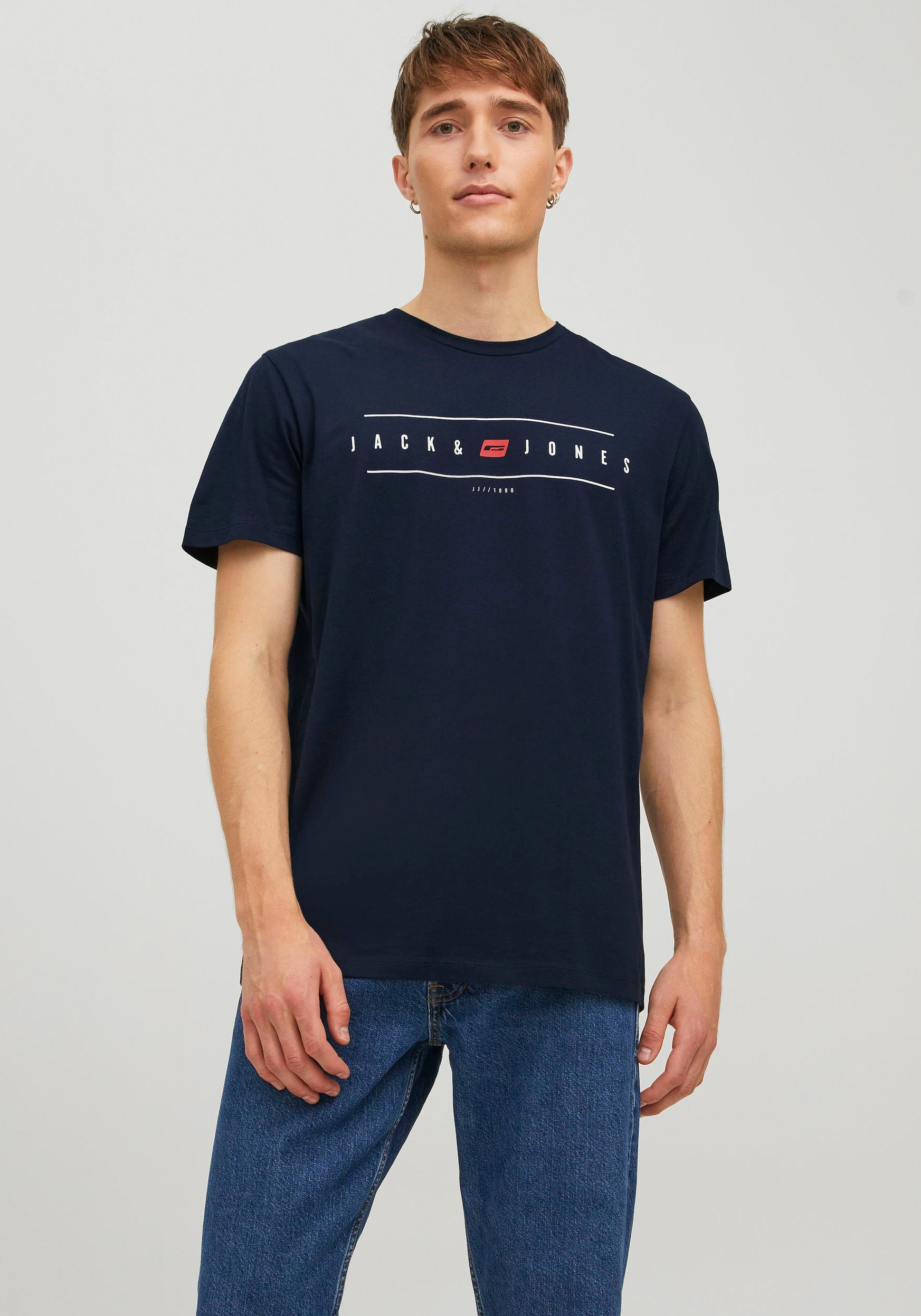 Jack & Jones Kurzarmshirt »JJFLAG TEE SS CREW NECK«
