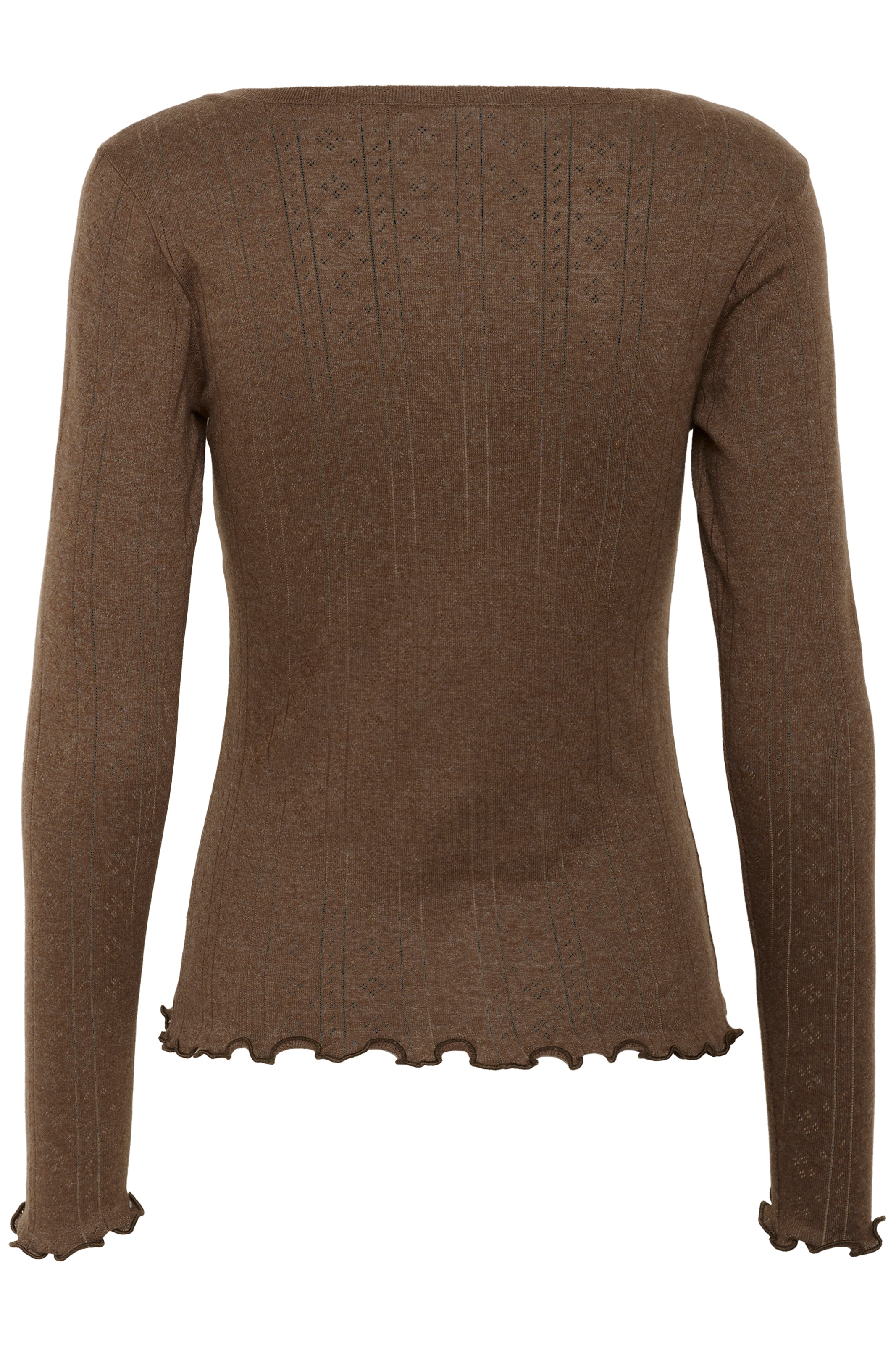 Saint Tropez Strickjacke »GruSZ Cardigan« mit Lochstickerei und gewelltem Saum
