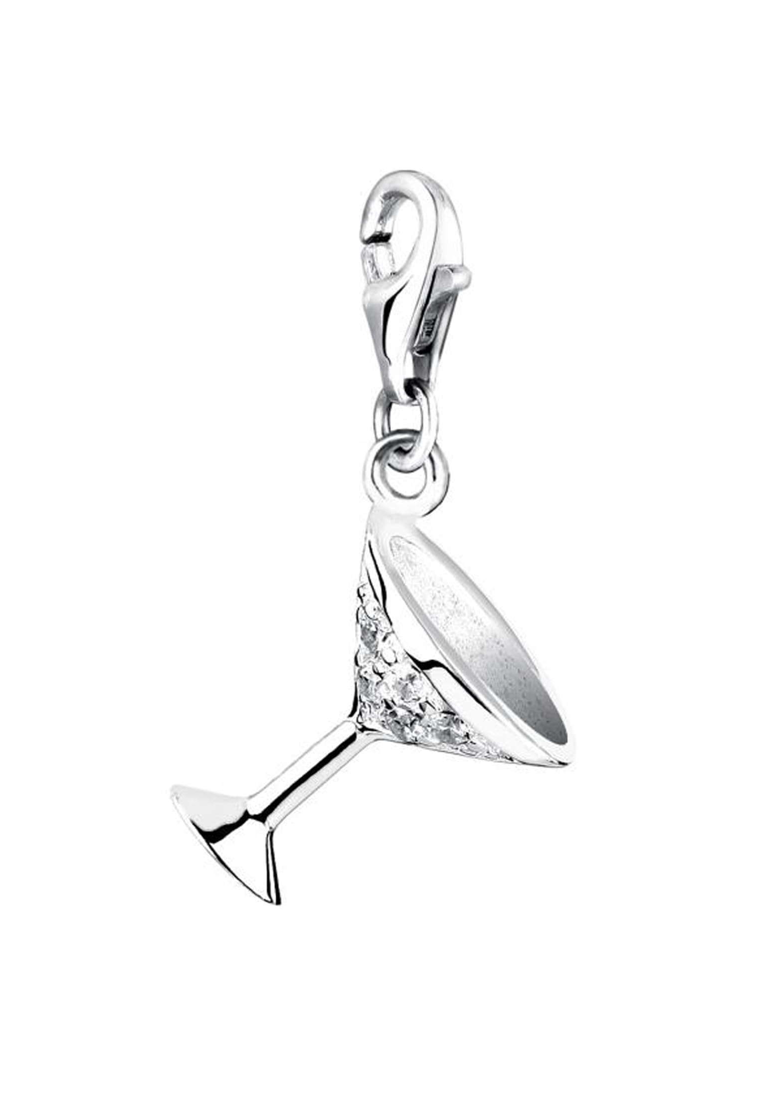 Nenalina Charm-Einhänger »Anhänger Cocktailglas Sektglas Zirkonia 925 Silber«