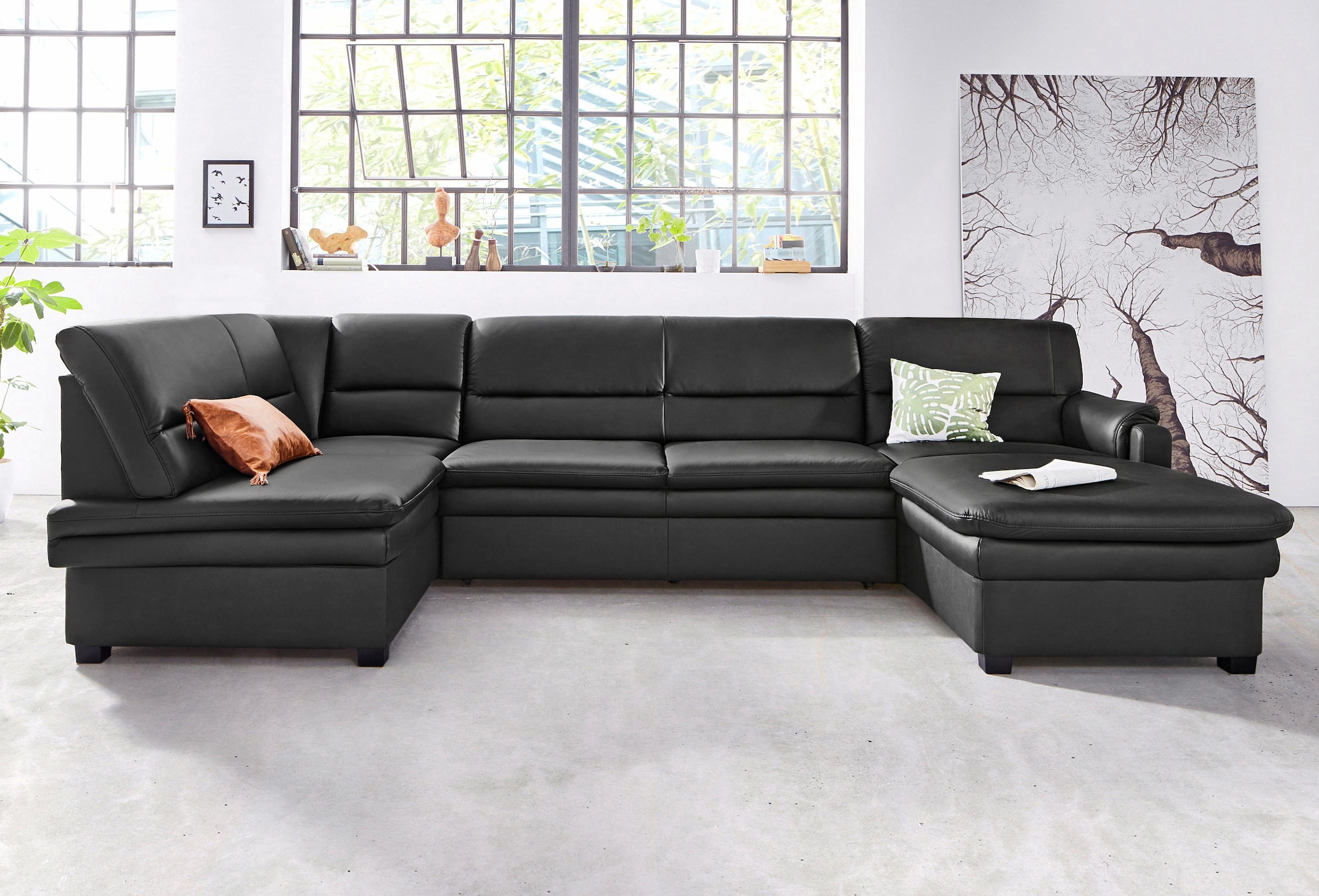 sit&more Wohnlandschaft »Pisa U-Form« mit Federkern, wahlweise mit Bettfunk günstig online kaufen