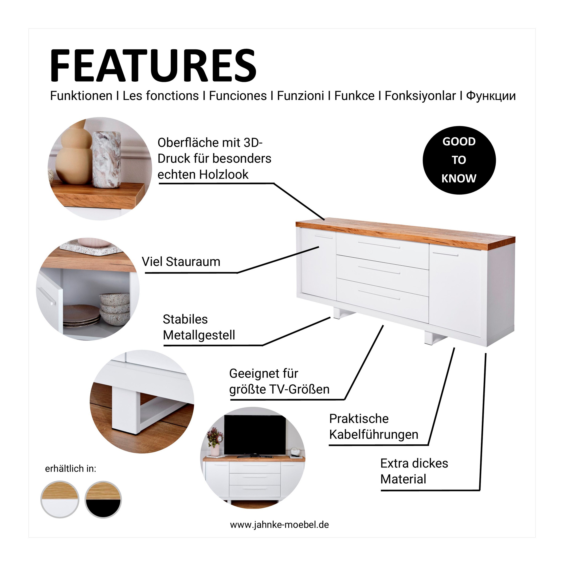 Jahnke Sideboard »SCOPE«, Breite ca. 180 cm