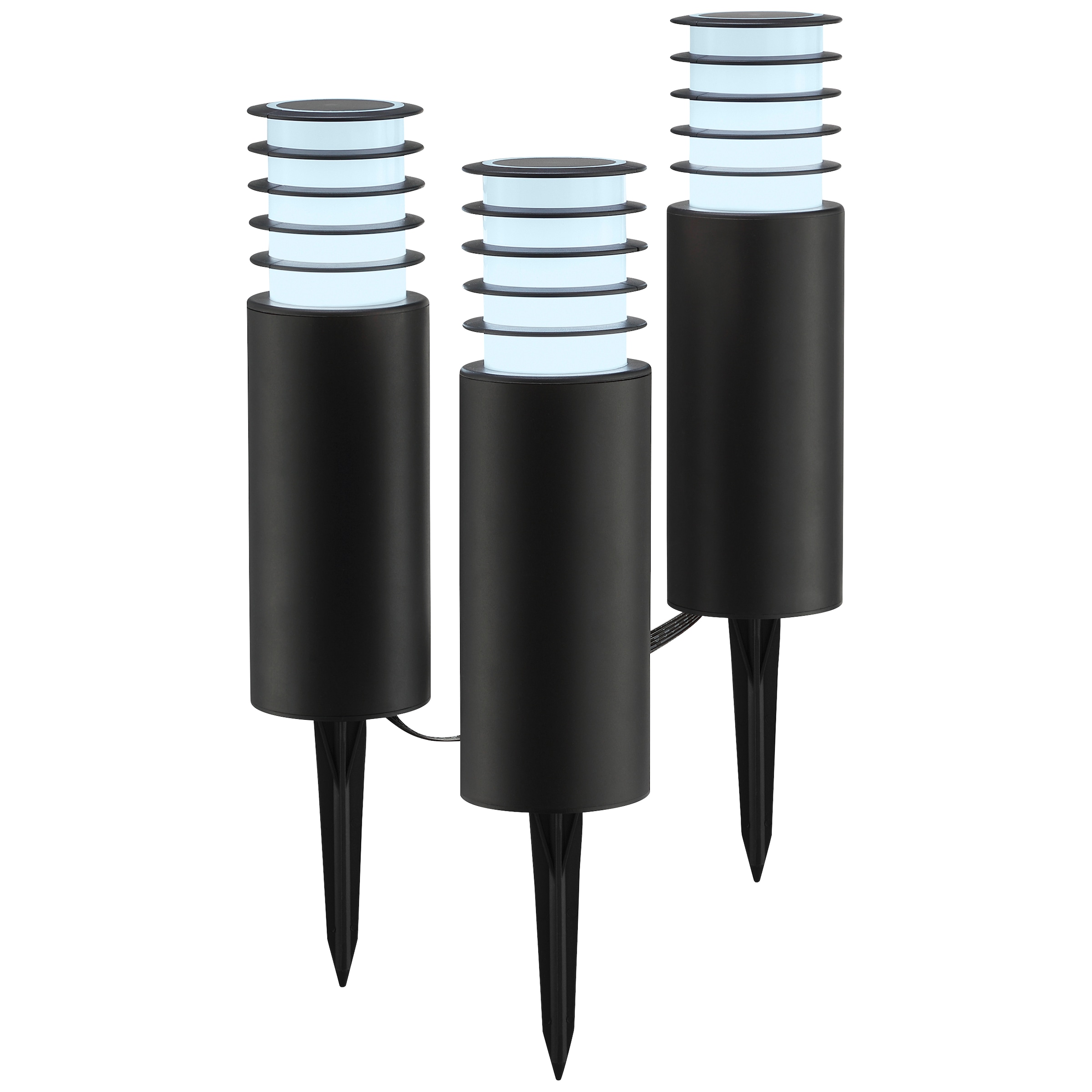 Brilliant LED Gartenleuchte »Carosu« LED-Modul 3 Stk. warmweiß - kaltweiß LED Gartenspieß 3er Set, dimmbar, RGB, CCT, IP44, App steuerbar