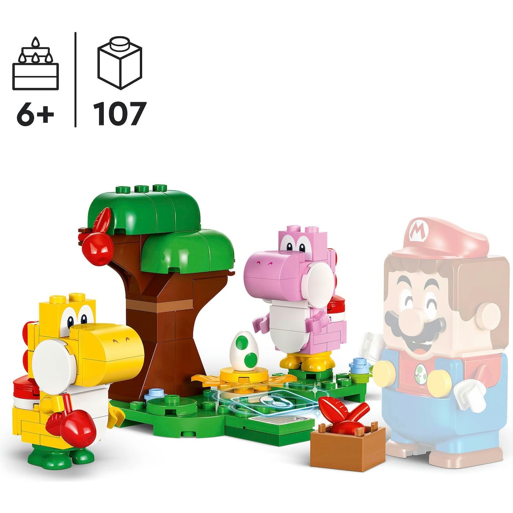 LEGO® Konstruktionsspielsteine »Yoshis wilder Wald – Erweiterungsset (71428), LEGO Super Mario«, (107 St.), Made in Europe