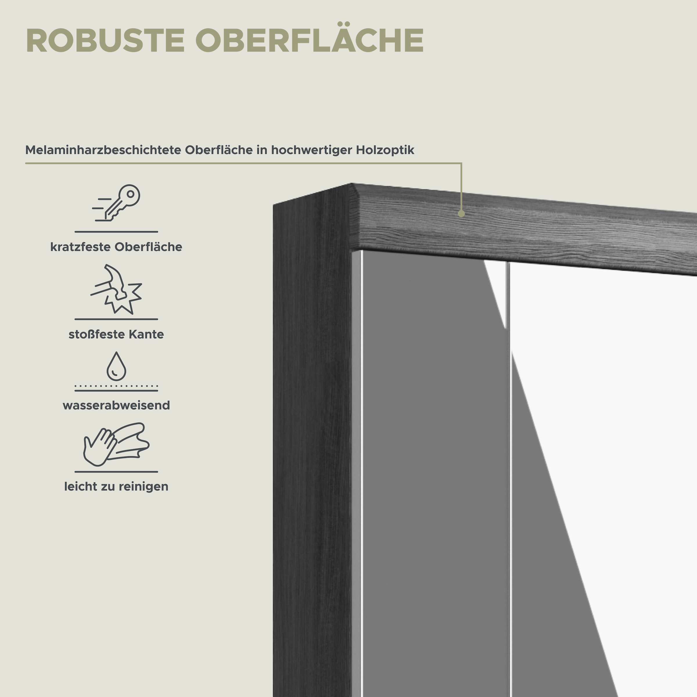 INOSIGN Badezimmerspiegelschrank »Siena, Breite 60cm, 3 Spiegeltüren, 9 Fächer, 6 Einlegeböden«, in verschiedenen Farben erhältlich, Badmöbel, Spiegel, Badschrank, Bad