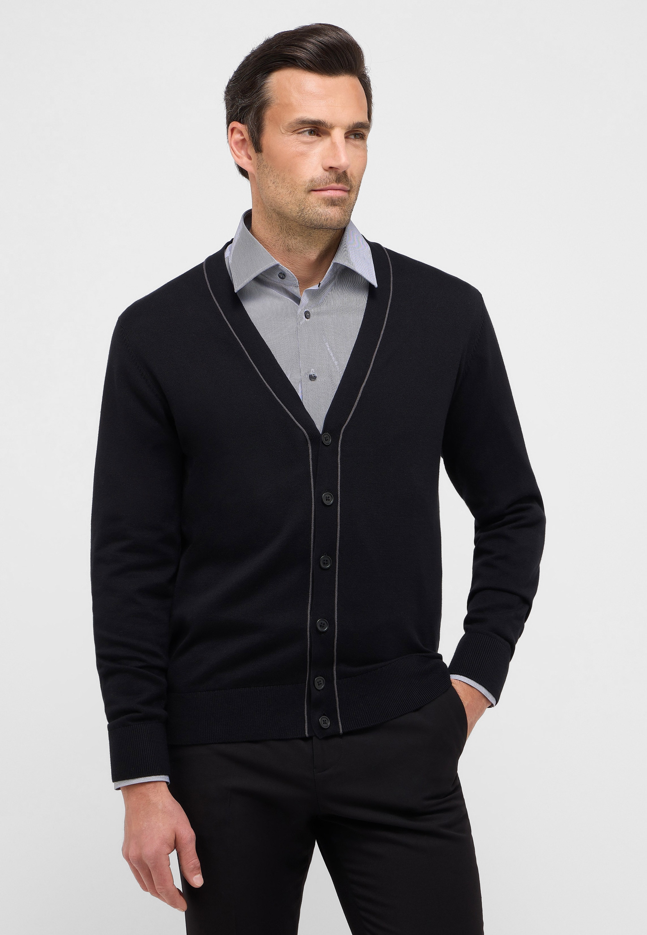 ETERNA Strickweste schwarz M M Casual