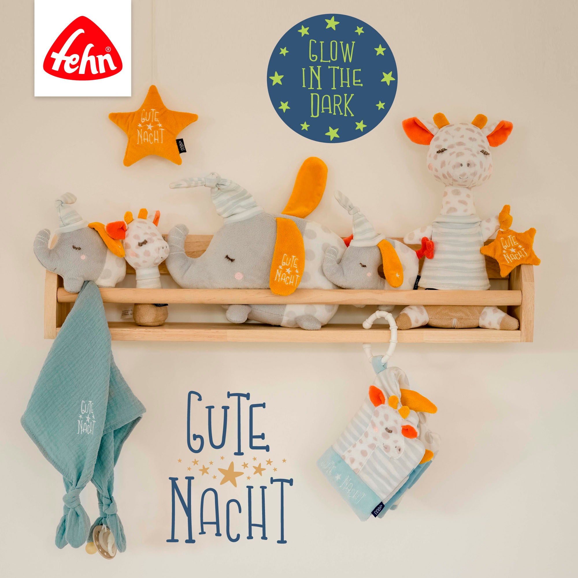 Fehn Mobile »Gute Nacht«, mit Spieluhr und Glow-in-the-dark-Bestickung