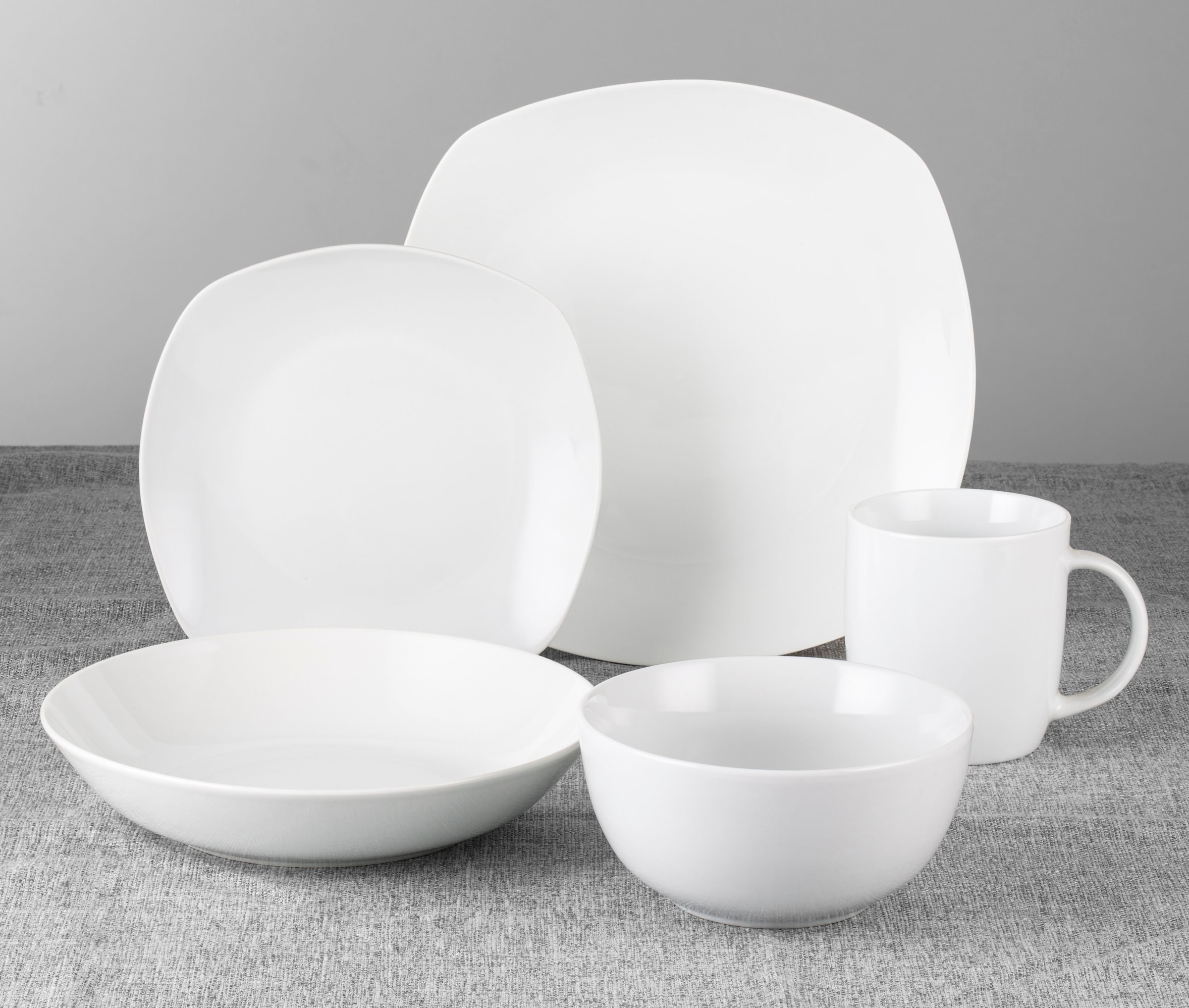 Retsch Arzberg Kombiservice »Geschirr-Set, Service EVERY DAY«, (Set, 30 tlg.), eckige Coupform, 30 Teile, für 6 Personen