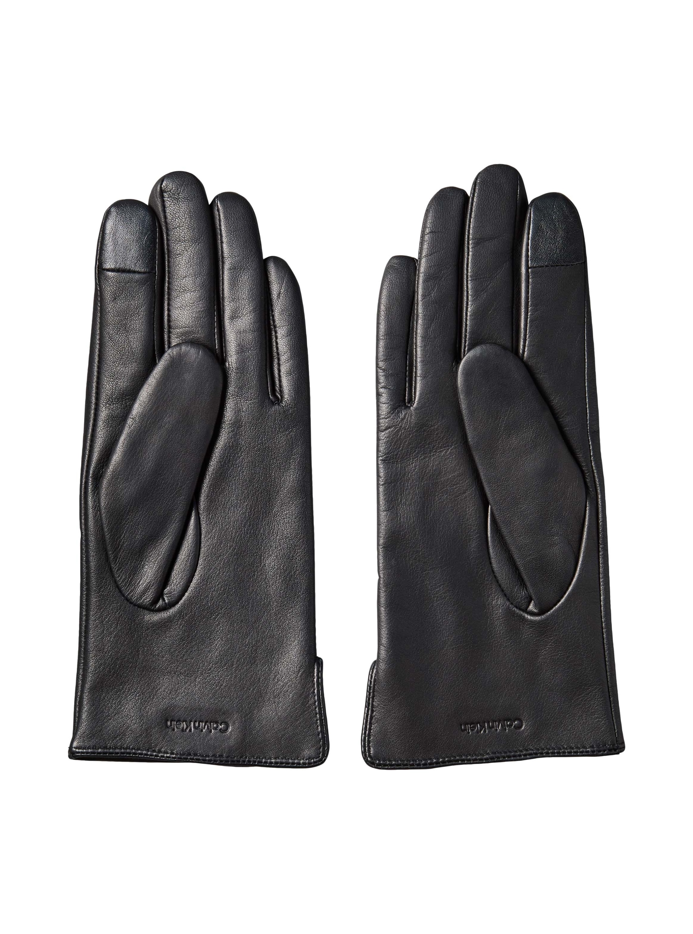 Calvin Klein Jeans Lederhandschuhe »METAL CK LEATHER GLOVES« aus Schaf-Nappaleder