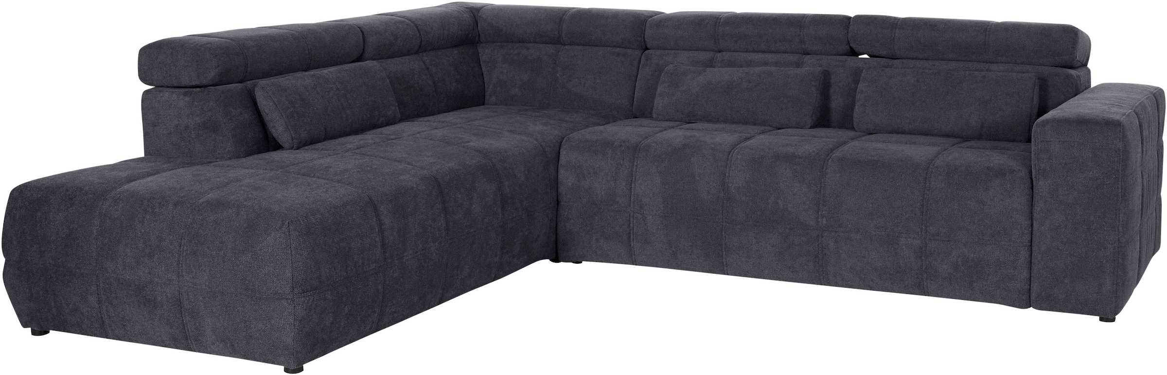 DOMO collection Ecksofa »Brandon L-Form, auch in Leder«, inklusive Kopfteilverstellung, wahlweise mit Sitztiefenverstellung
