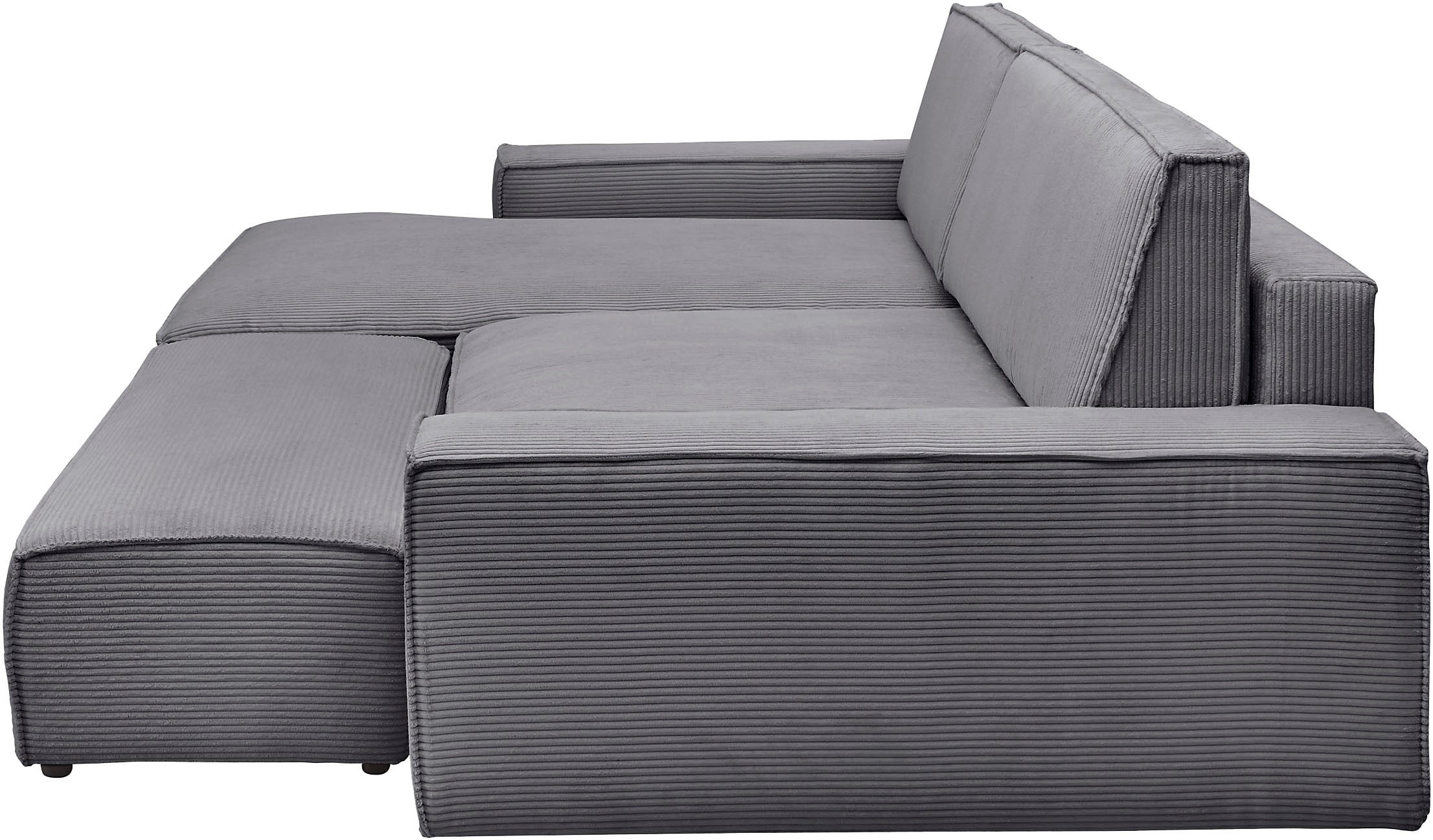 Home affaire Polsterecke »NEU: SHERWOOD XXL tief, L-Form mit Schlaffunktion, Big-Sofa mit Hocker«, (Set, 2 St.), stellbar zum Schlafsofa (Krokodilverbinder), Cord, Leinenoptik