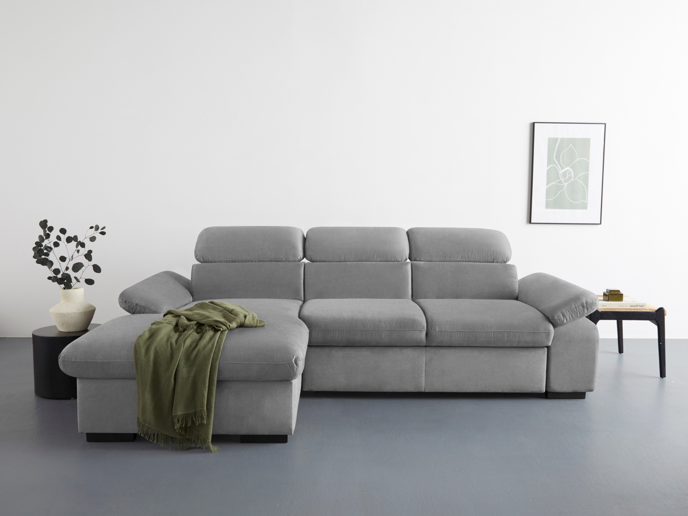 COTTA Ecksofa »Lola L-Form mit Kopfteilfunktion & Hocker«, (Set, mit Hocker günstig online kaufen