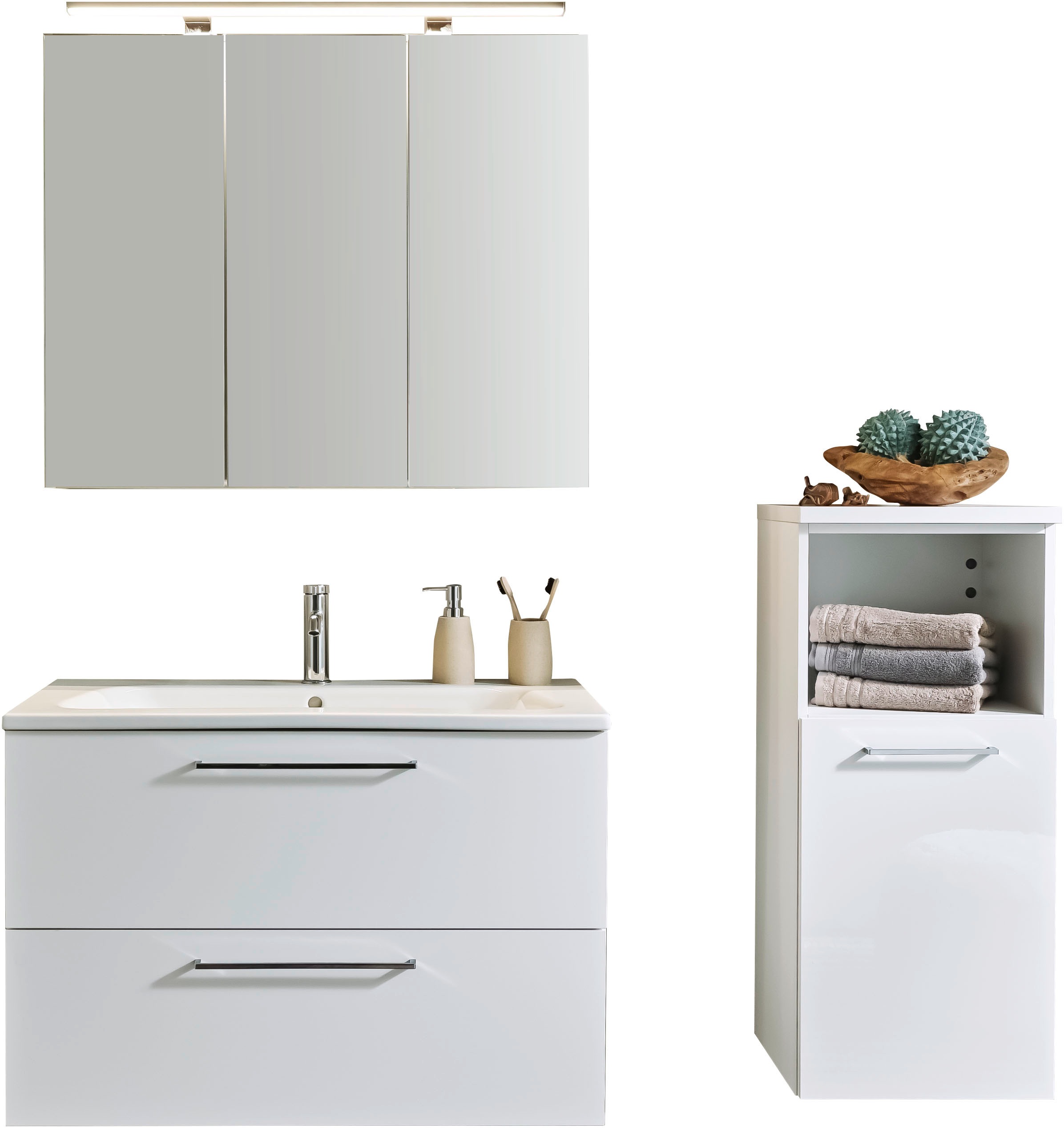 Badmöbel-Set NOLTE SPA "Lux - Badmöbel-Set", weiß, B:90cm H:180cm T:46cm