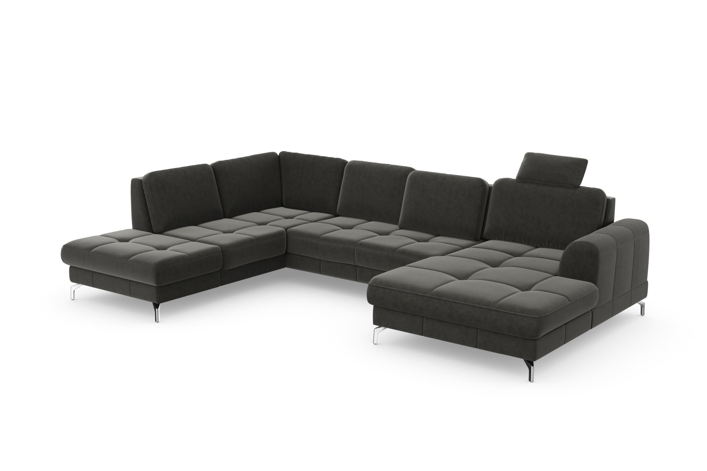 sit&more Wohnlandschaft »Bendigo U-Form«, inklusive Sitztiefenverstellung, Bodenfreiheit 12 cm, in 2 Fußfarben