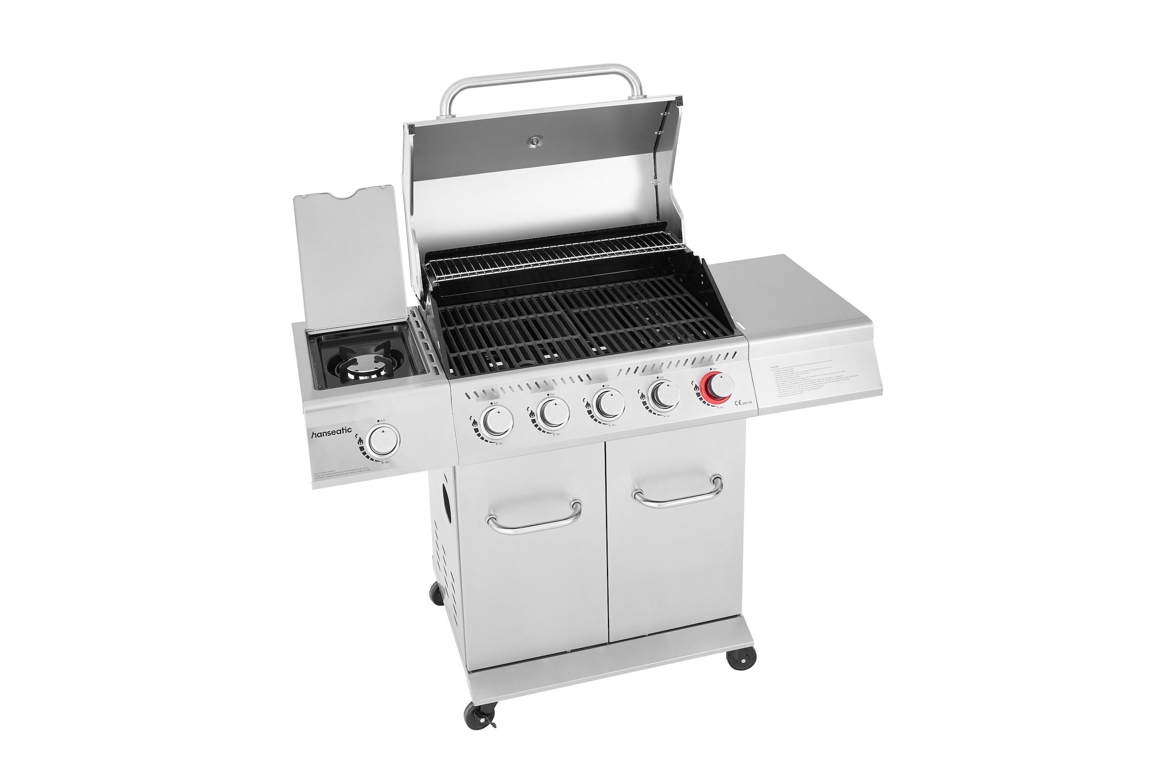 Hanseatic Gasgrill »Richland« BxTxH: 134,7 x 57 x 117 cm, 21,5 kW Gesamt, Edelstahl-Turbobrenner