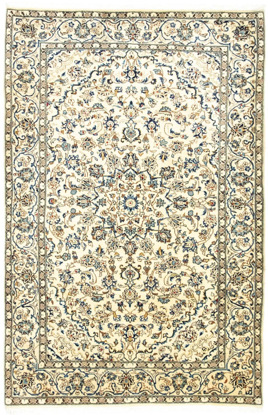 morgenland Wollteppich »Keshan Medaillon Beige 222 x 146 cm«, rechteckig, 1 günstig online kaufen