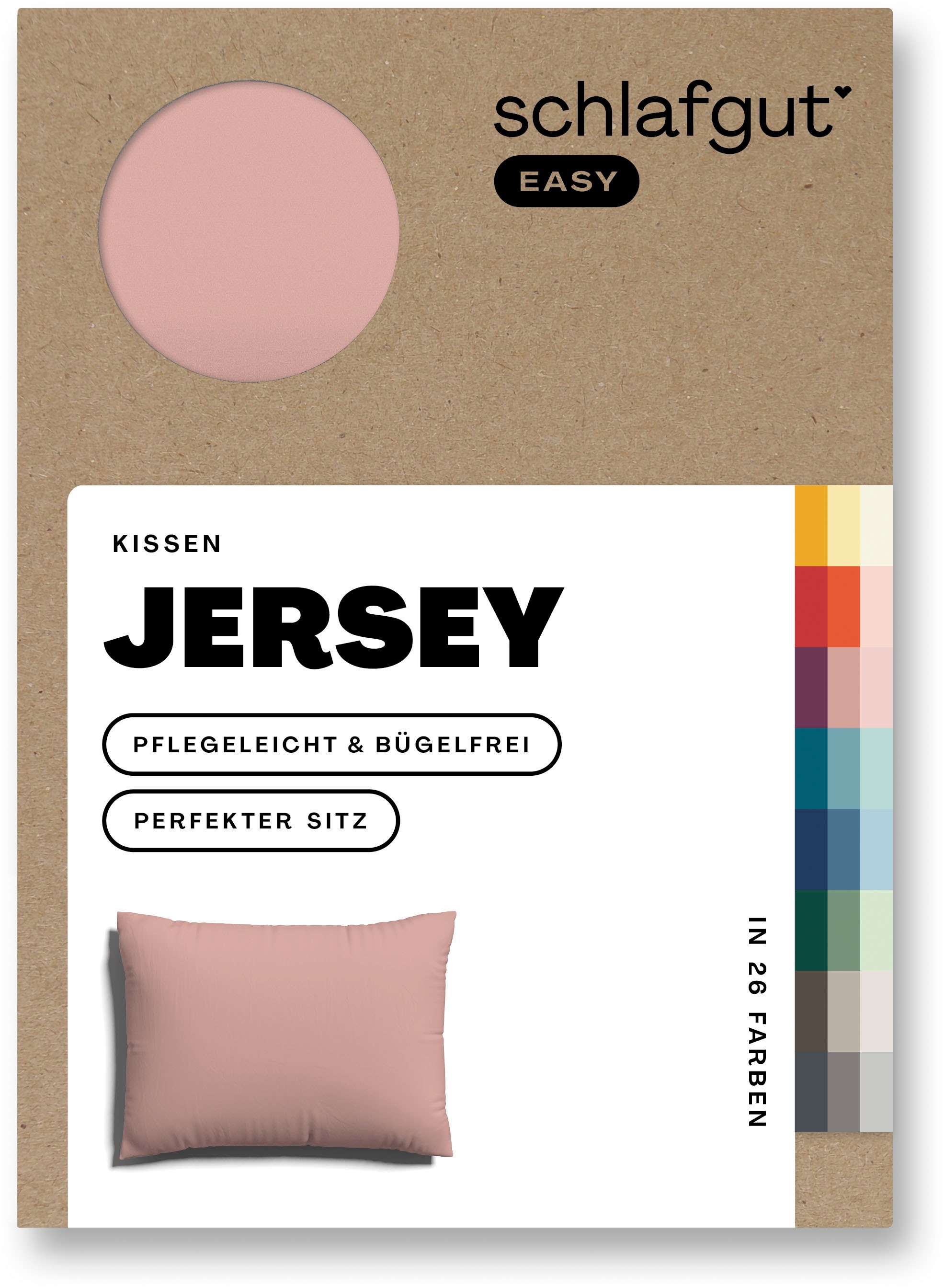 Schlafgut Kissenbezug »EASY Jersey«, (1 St.), Kissenhülle mit Reißverschluss, weich und saugfähig, Kissenbezug