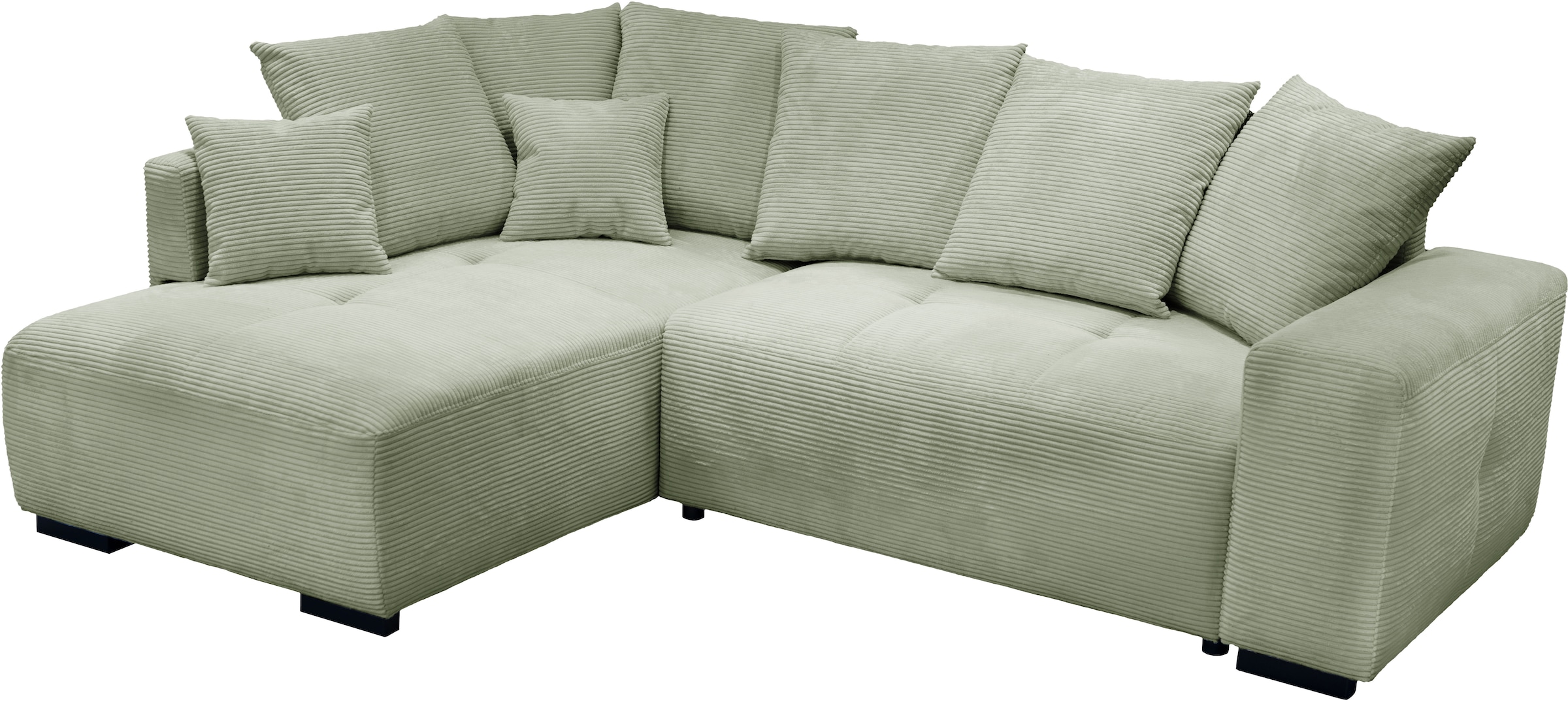 exxpo - sofa fashion Ecksofa Ottomane beidseitig montierbar,inkl. 6x Rücken günstig online kaufen