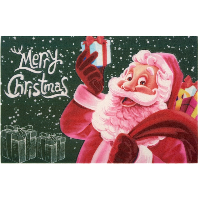Home affaire Fußmatte »Merry Christmas«, rechteckig, mit Spruch,  Weihnachten, Weihnachtsmann, Santa Claus auf Rechnung kaufen