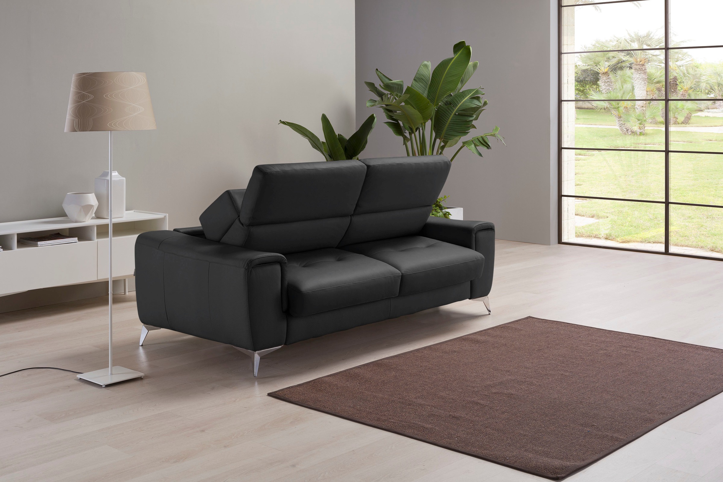 Egoitaliano Schlafsofa »Francine, Designsofa, Loungesofa mit Dauerschlaffunktion, Bettfunktion«, hochwertiger Metallbettrahmen & Matratze, Kopfteil manuell verstellbar
