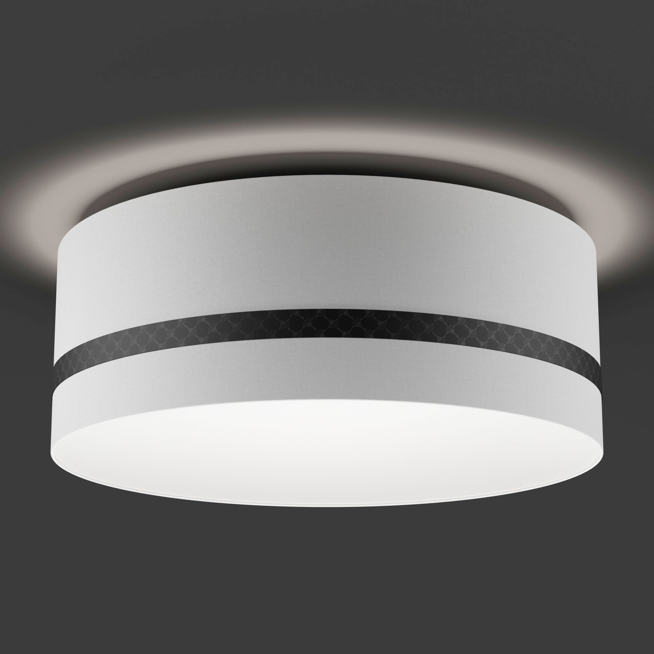 JOOP! Deckenleuchte »ROUND LIGHTS«, Leuchtmittel E27 | ohne Leuchtmittel, mit rundem Textil-Leuchtenschirm und eingelassenem Metall-Dekorband