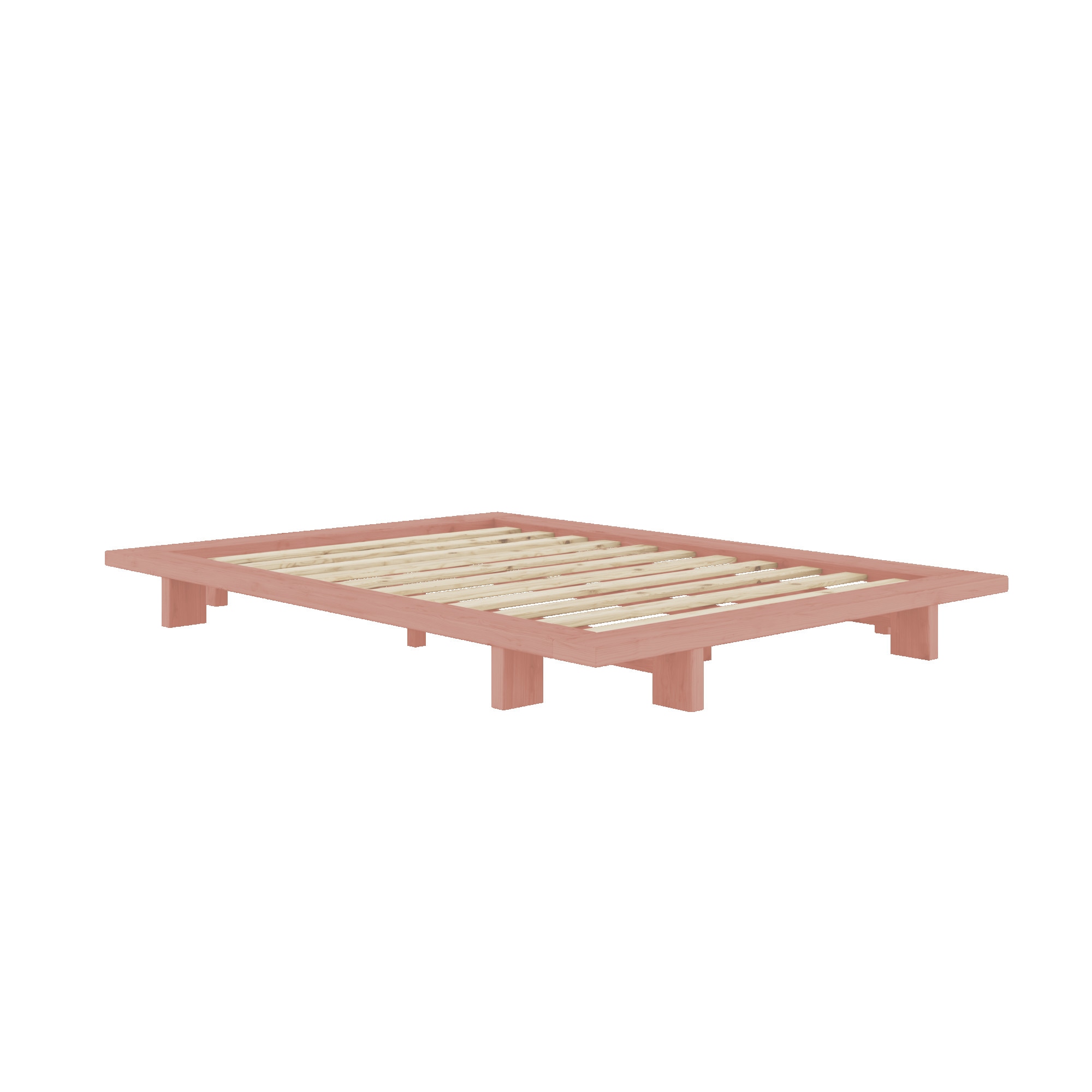 Karup Design Bettgestell »JAPAN BED Bodenbett, Holzrahmen, Futonbett, Jugendbett, Holzbett«, Massivholzbett mit Lattenrost, Kiefer massiv, Doppelbett ohne Kopfteil