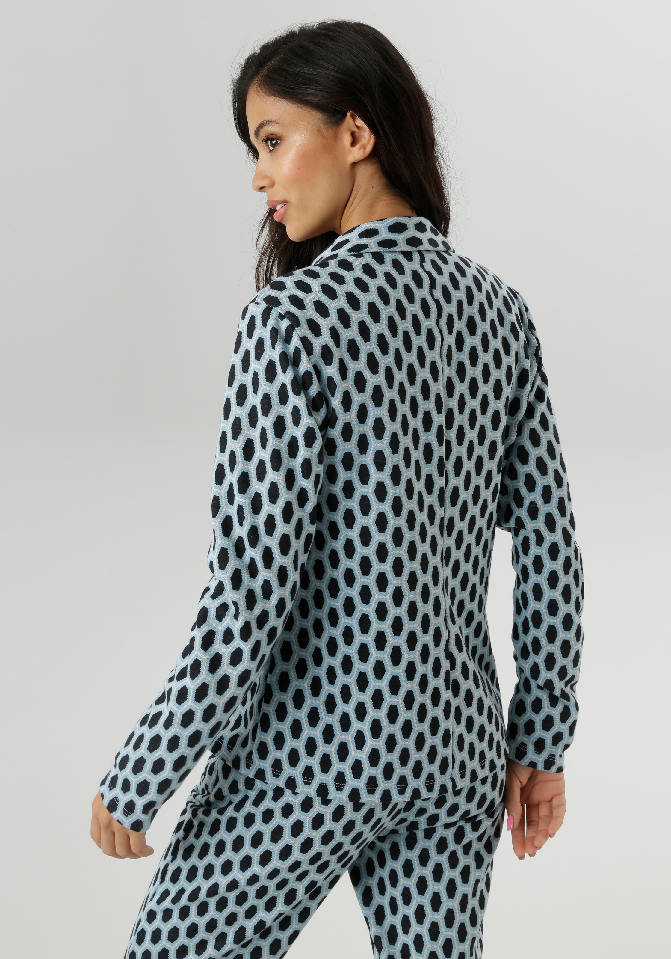 Aniston SELECTED Jerseyblazer, mit Allover-Muster in geometrischer Wabenoptik - NEUE KOLLEKTION