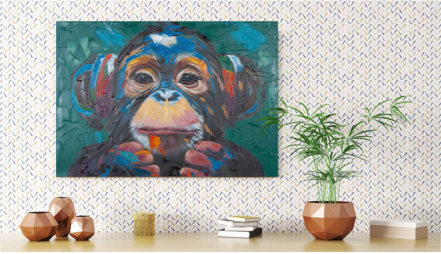 GILDE Leinwandbild »Bild rechteckig Ape mehrfarbig H. 70 cm«, (1 St.) günstig online kaufen