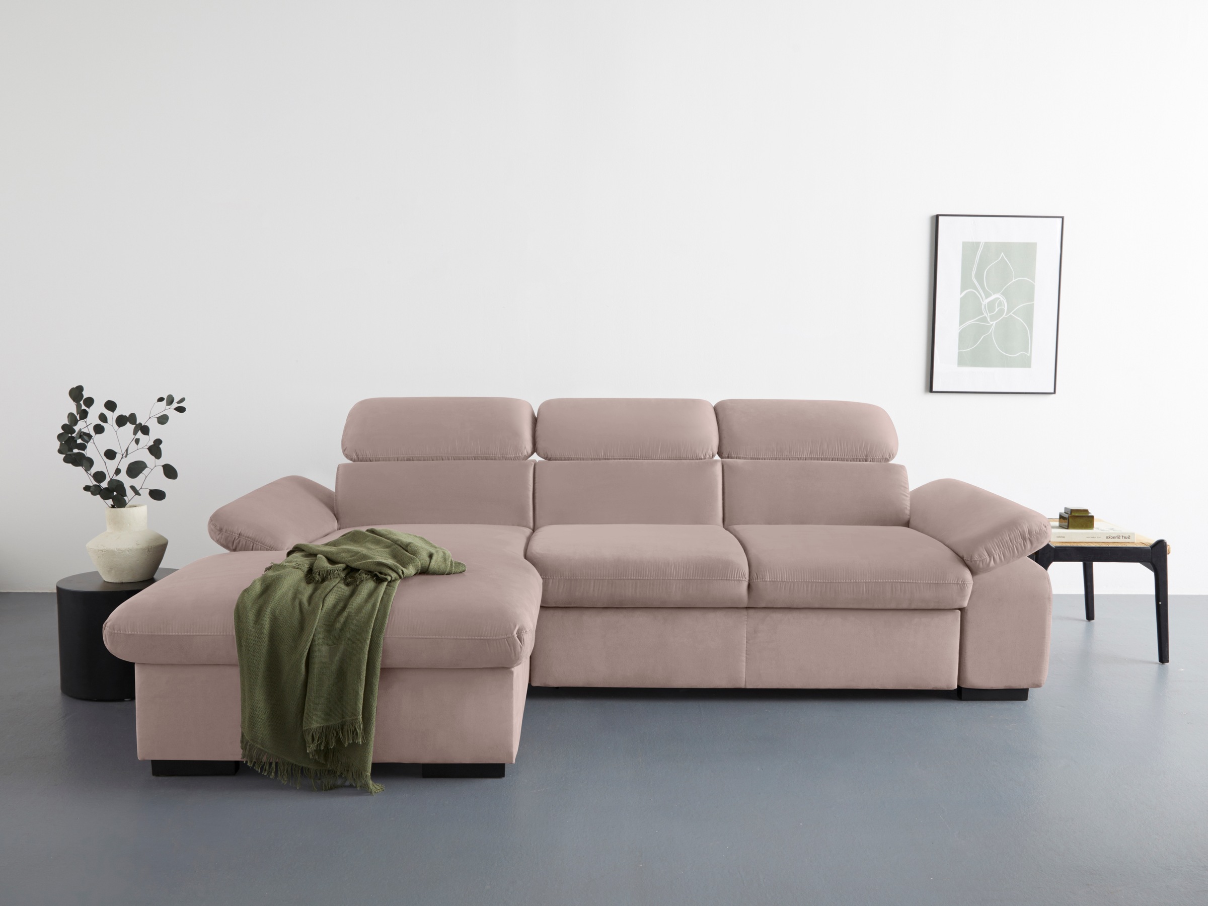 COTTA Ecksofa »Lola L-Form mit Kopfteilfunktion & Hocker«, (Set, mit Hocker günstig online kaufen