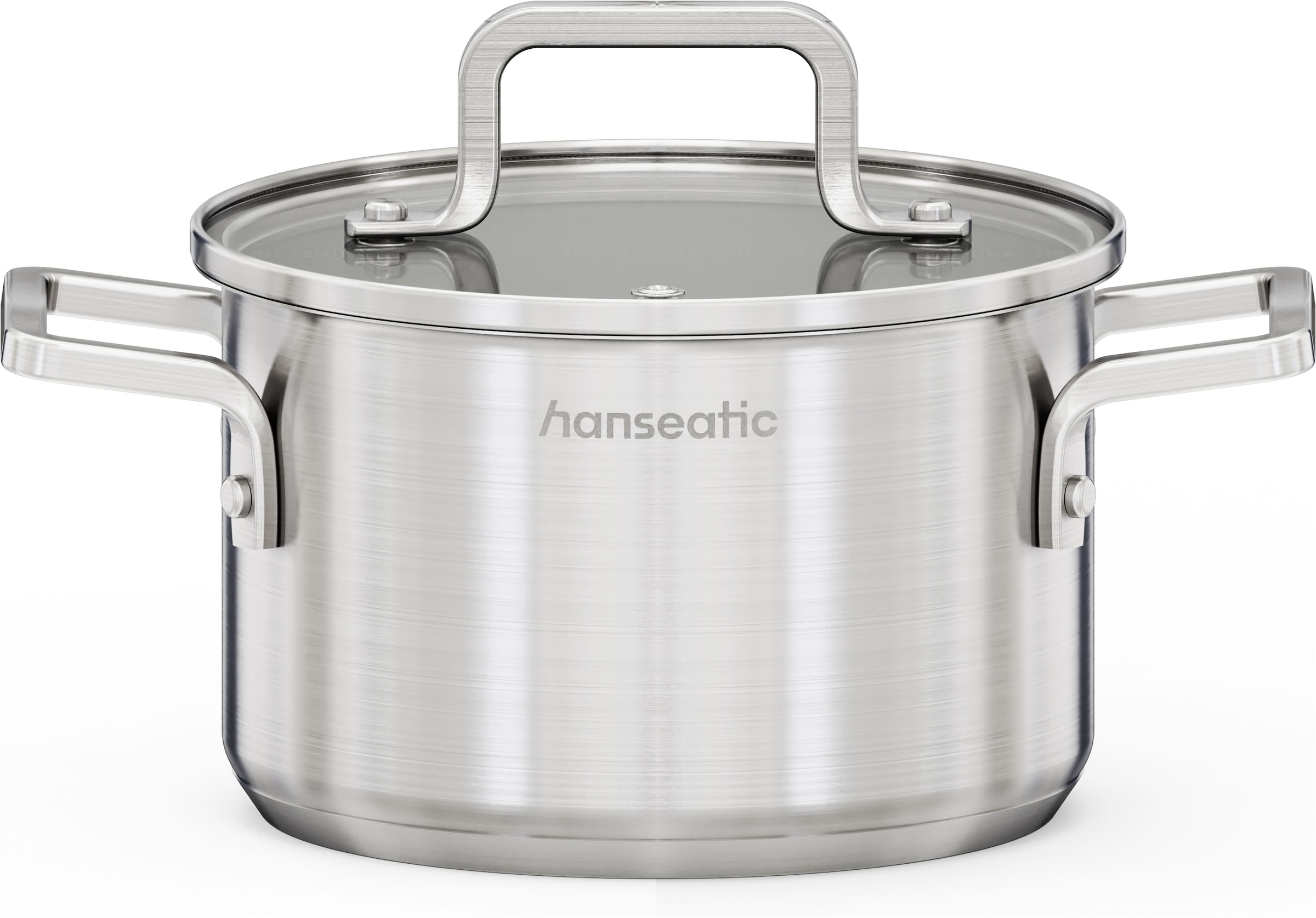 Hanseatic Topf-Set »DAILY« Set, Stielkasserolle 16 cm, Kochtopf 16/20/24 cm, 7 tlg. Edelstahl 18/10