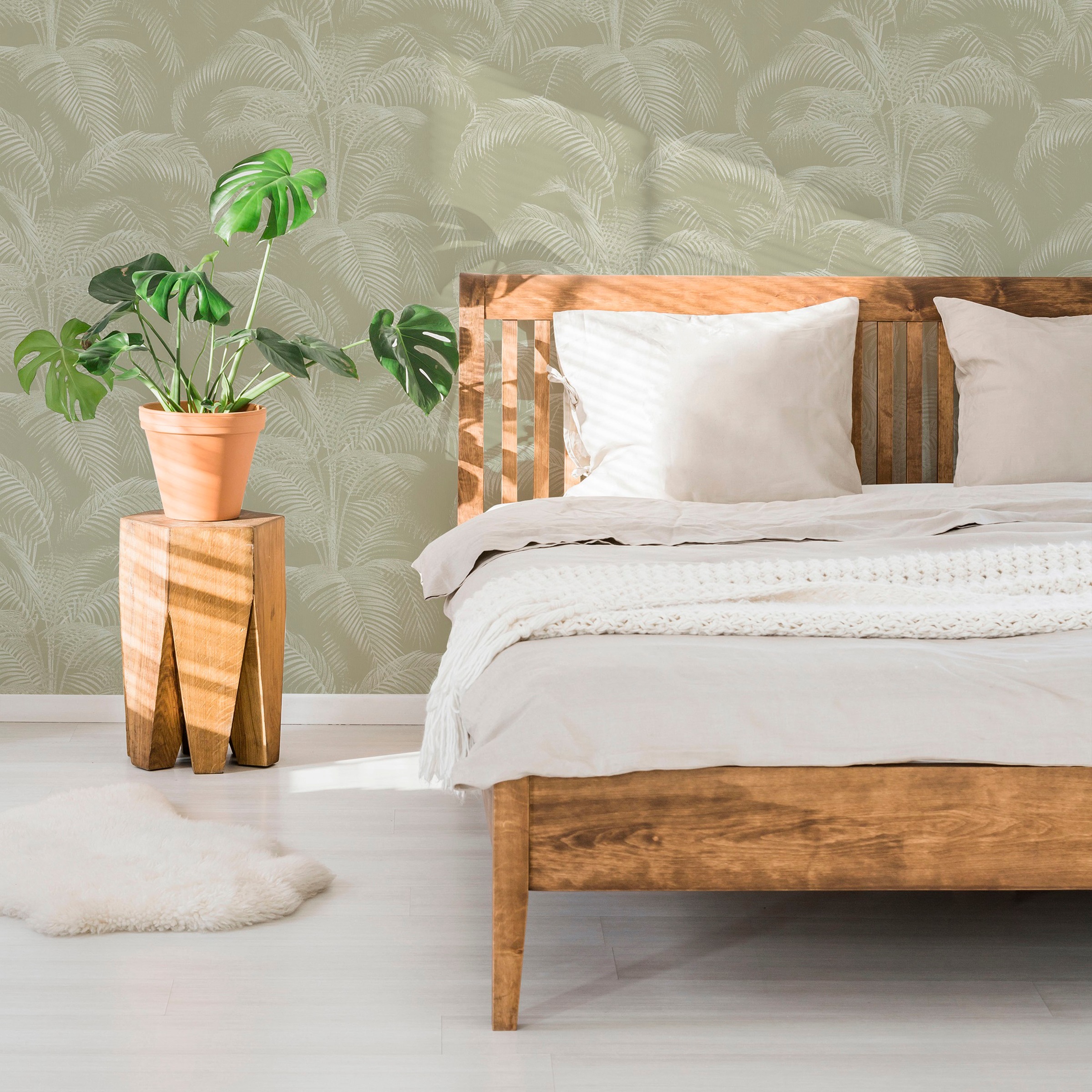 Superfresco Easy Vliestapete »Palmen Sand« Motiv texturiert floral günstig online kaufen