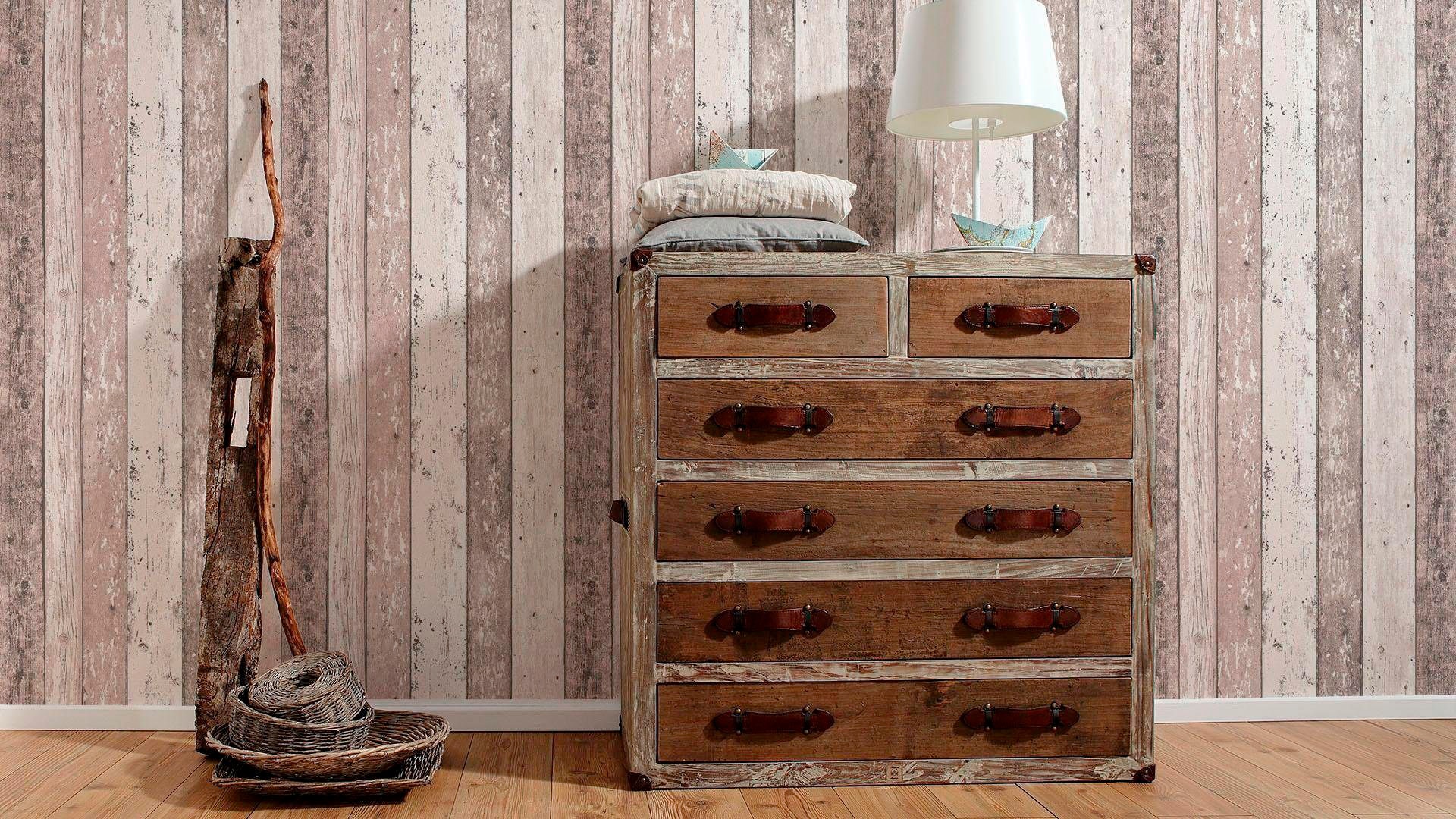 living walls Vliestapete »Best of Wood`n Stone 2nd Edition« Holz | gestreift | realistisch leicht strukturiert Landhaus Tapete Holzoptik Tapeten Wohnzimmer Schlafzimmer Design Optik