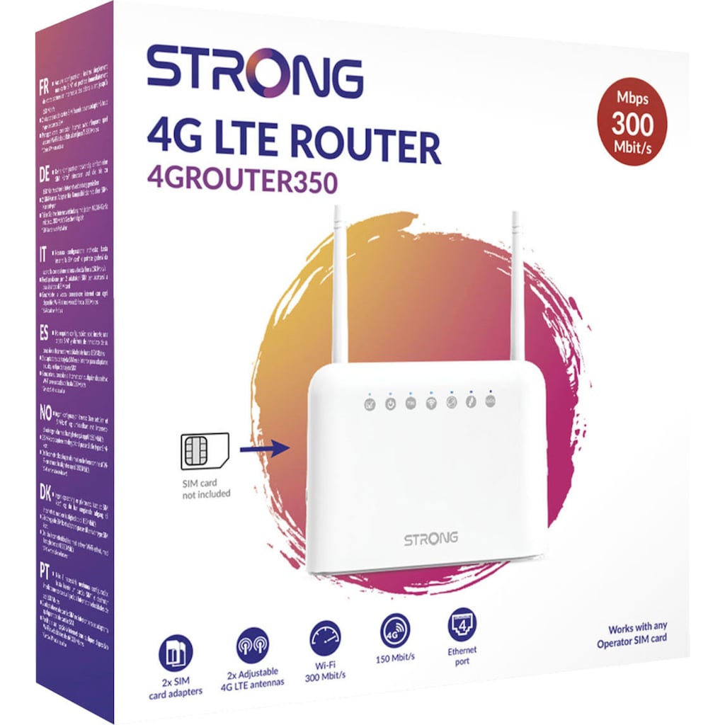 Strong 4G/LTE-Router »350 für mobiles WLAN«, 300 Mbit/s, 4x Ethernet Anschluss