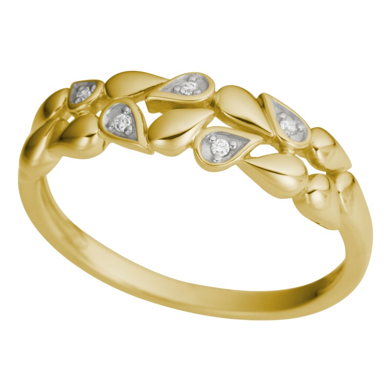 FIRETTI Fingerring »Schmuck Geschenk Gold 375 Damenring Goldring Tropfen« mit Brillanten gelbgoldfarben-weißgoldfarben 16 Modern und zeitloser...