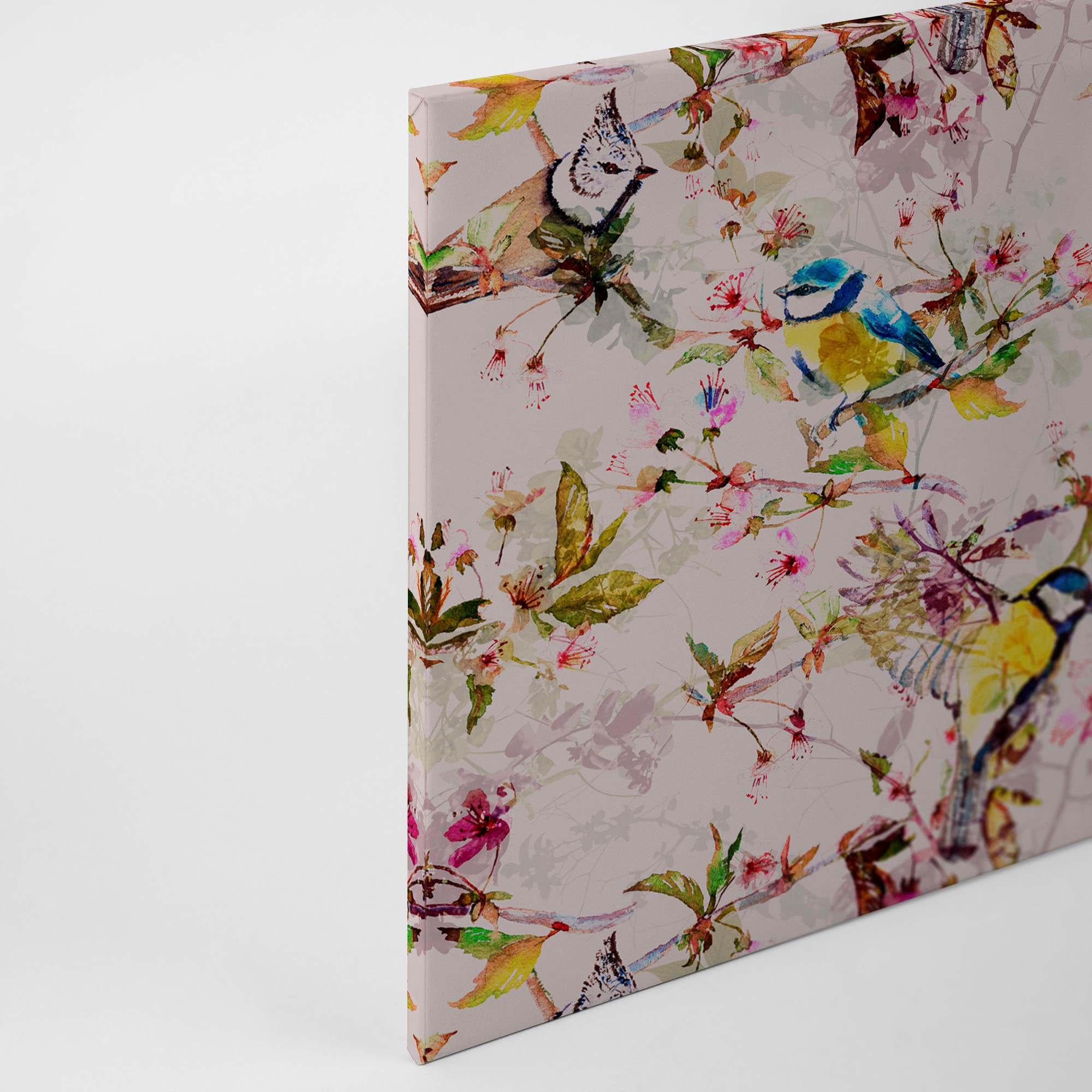 A.S. Création Leinwandbild »songbirds«, Kunst-Vögel-Kinder, (1 St.), Keilrahmen Bild Floral Leinwand-Bild Wohnzimmer modern Wandbild Kinder