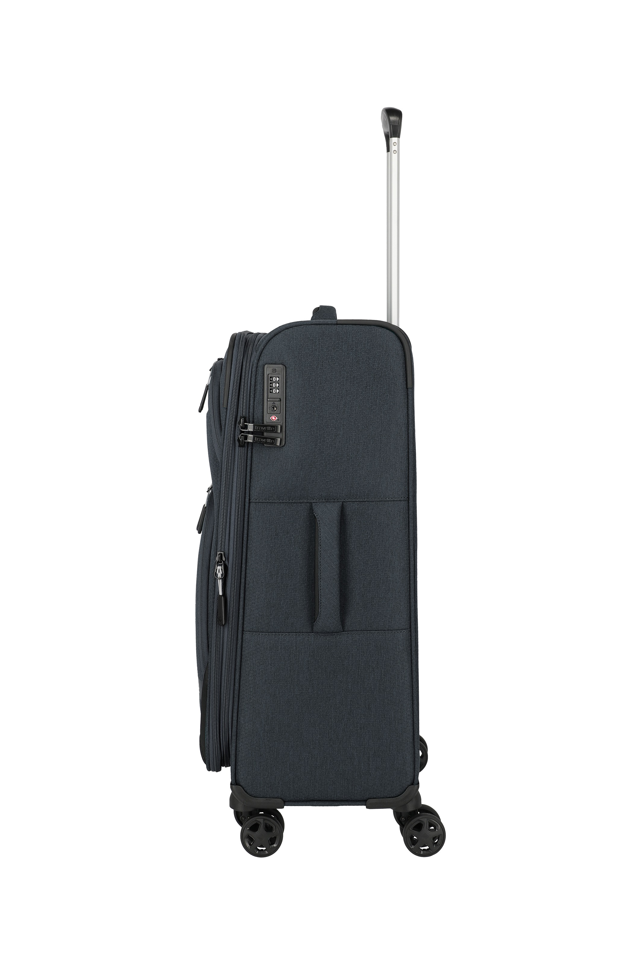travelite Trolley »KICK OFF Reisekoffer« 69 l 4 Rollen 4 Doppelrollen, Außentaschen und Packgurte – leicht und robust