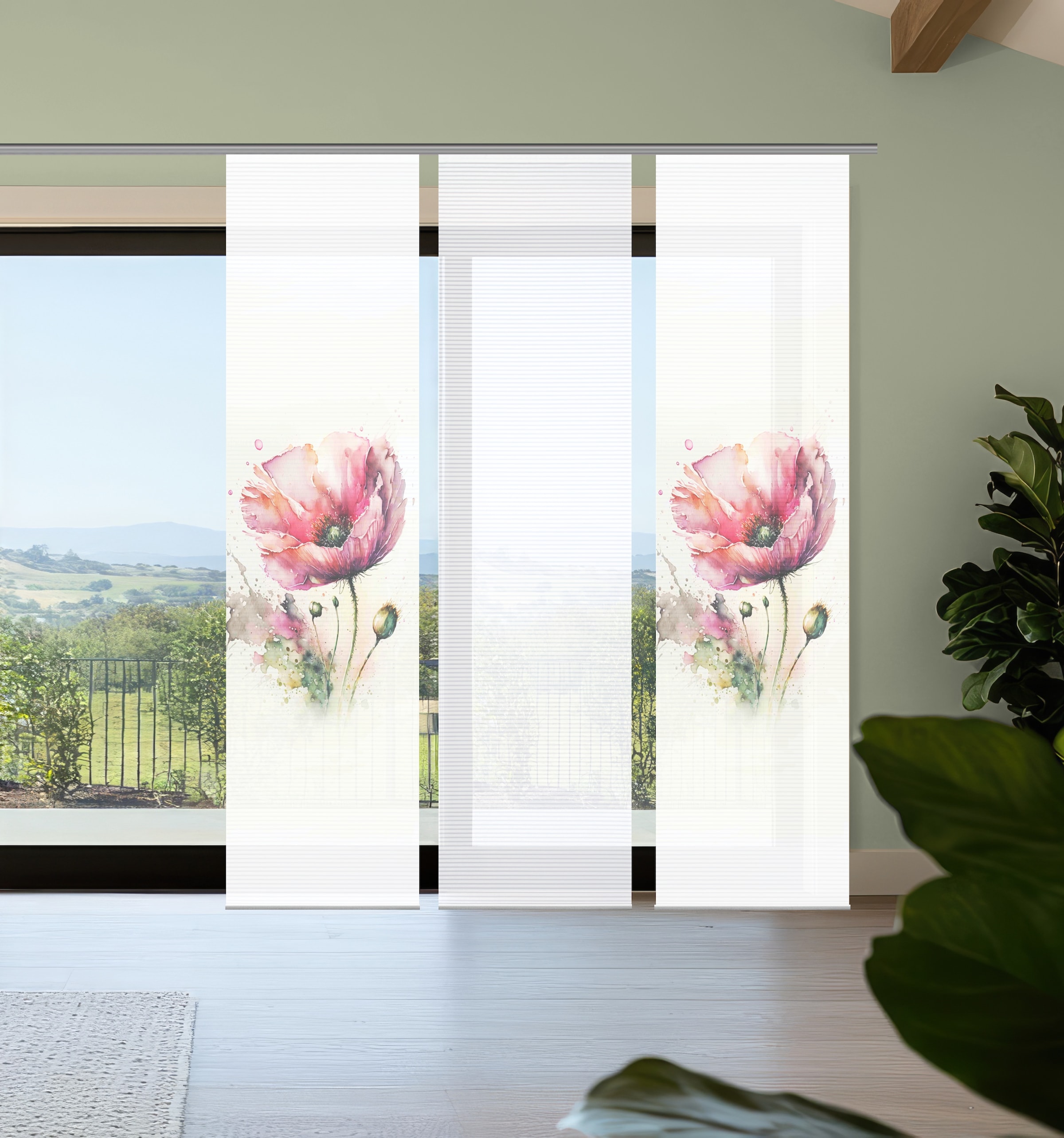 HOME in green Schiebegardine »MELIORA« Paneelwagen 3 Stk. tlg. Bambusoptik, günstig online kaufen