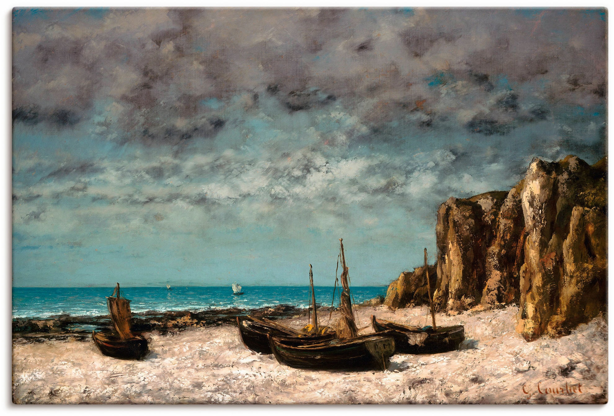Artland Wandbild »Boote am Strand von Etretat. Um 1872/75«, Bilder von Boot günstig online kaufen