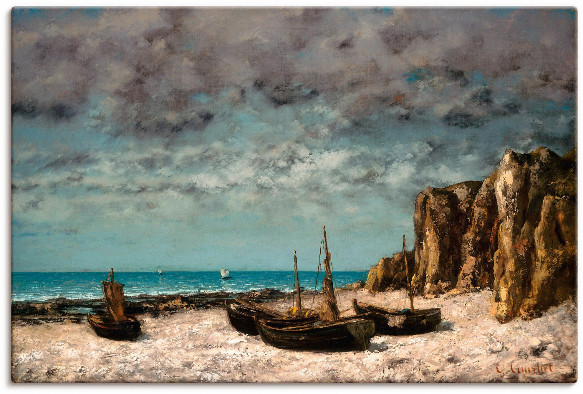 Artland Wandbild »Boote am Strand von Etretat. Um 1872/75« Bilder von Boote günstig online kaufen