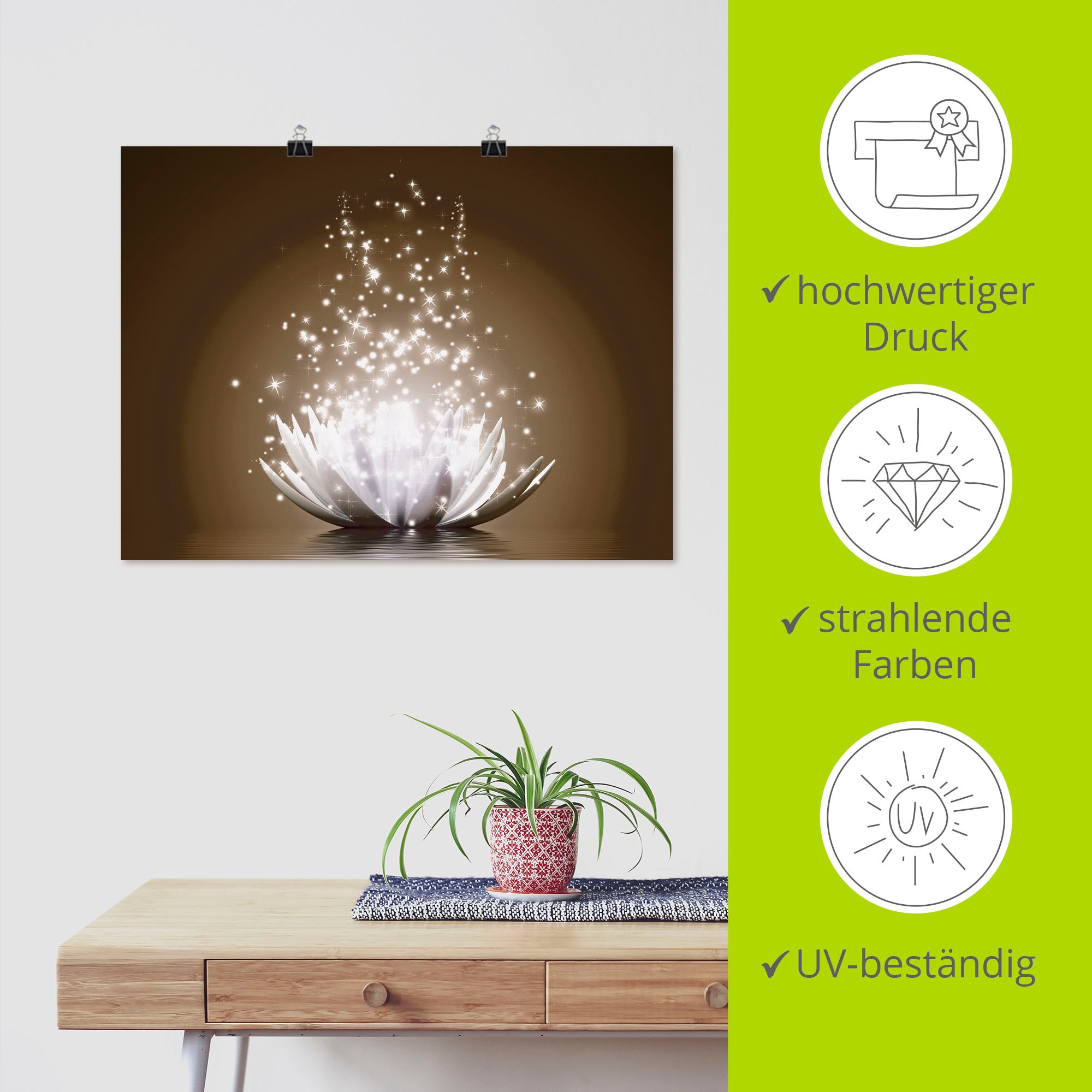 Artland Wandbild »Magie der Lotus-Blume«, Blumen, (1 St.), als Leinwandbild, Poster, Wandaufkleber in verschied. Größen