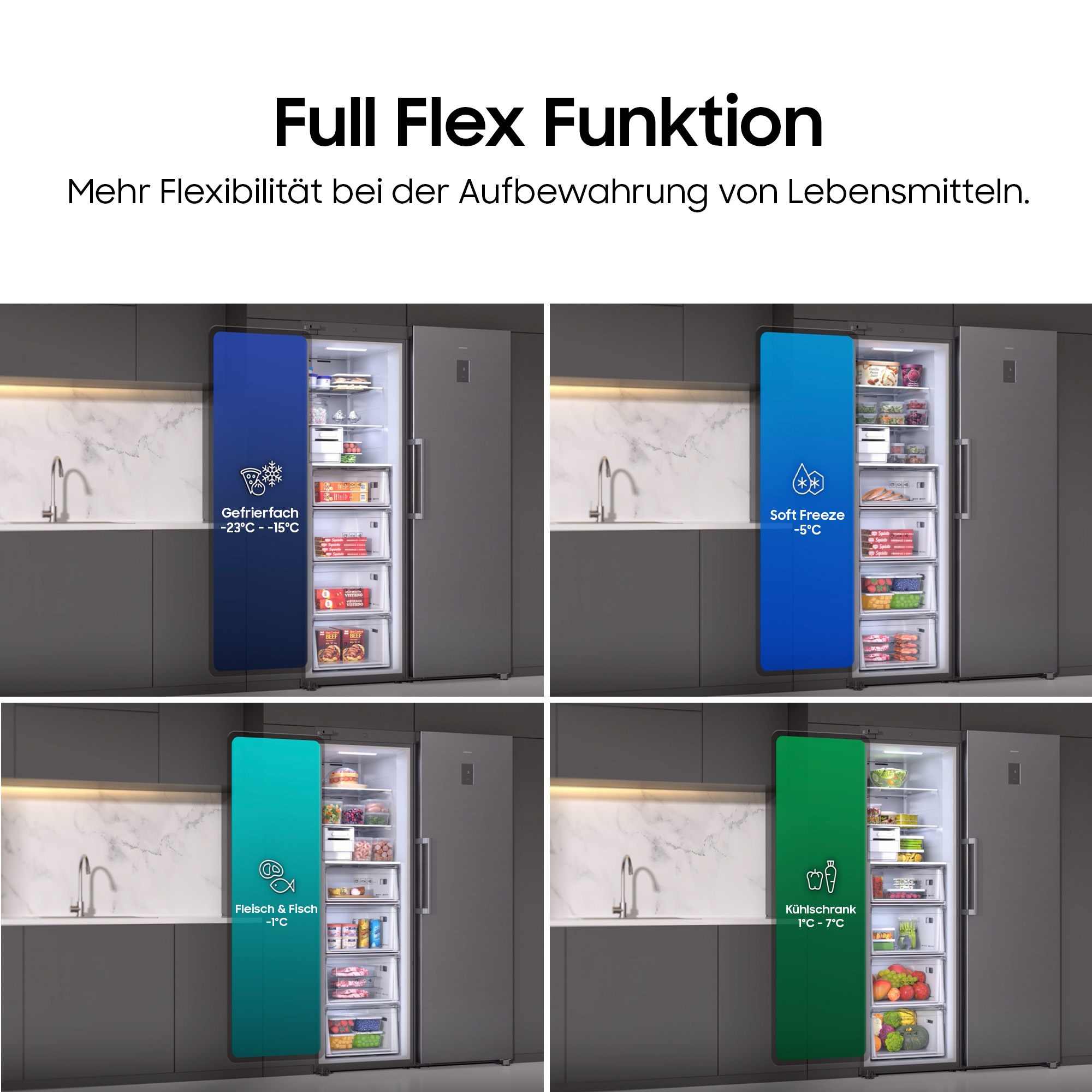 Samsung Gefrierschrank NoFrost »RZ80H32HDTEF« 185,8 cm hoch 59,5 cm breit No Frost - nie wieder abtauen