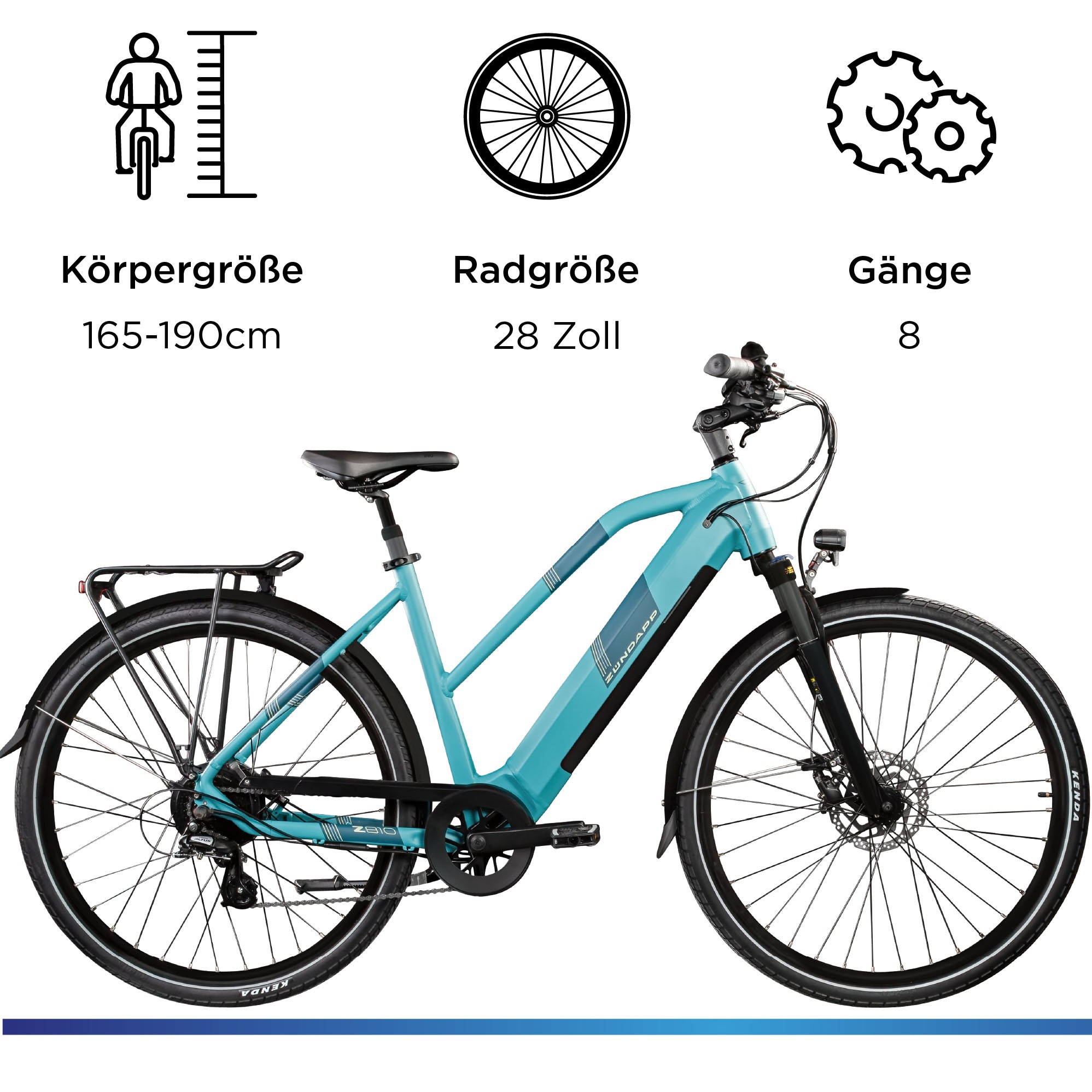 Zündapp »Z810« 8 Gang Shimano Altus RD-M310 Schaltwerk Kettenschaltung Heckmotor 250 W