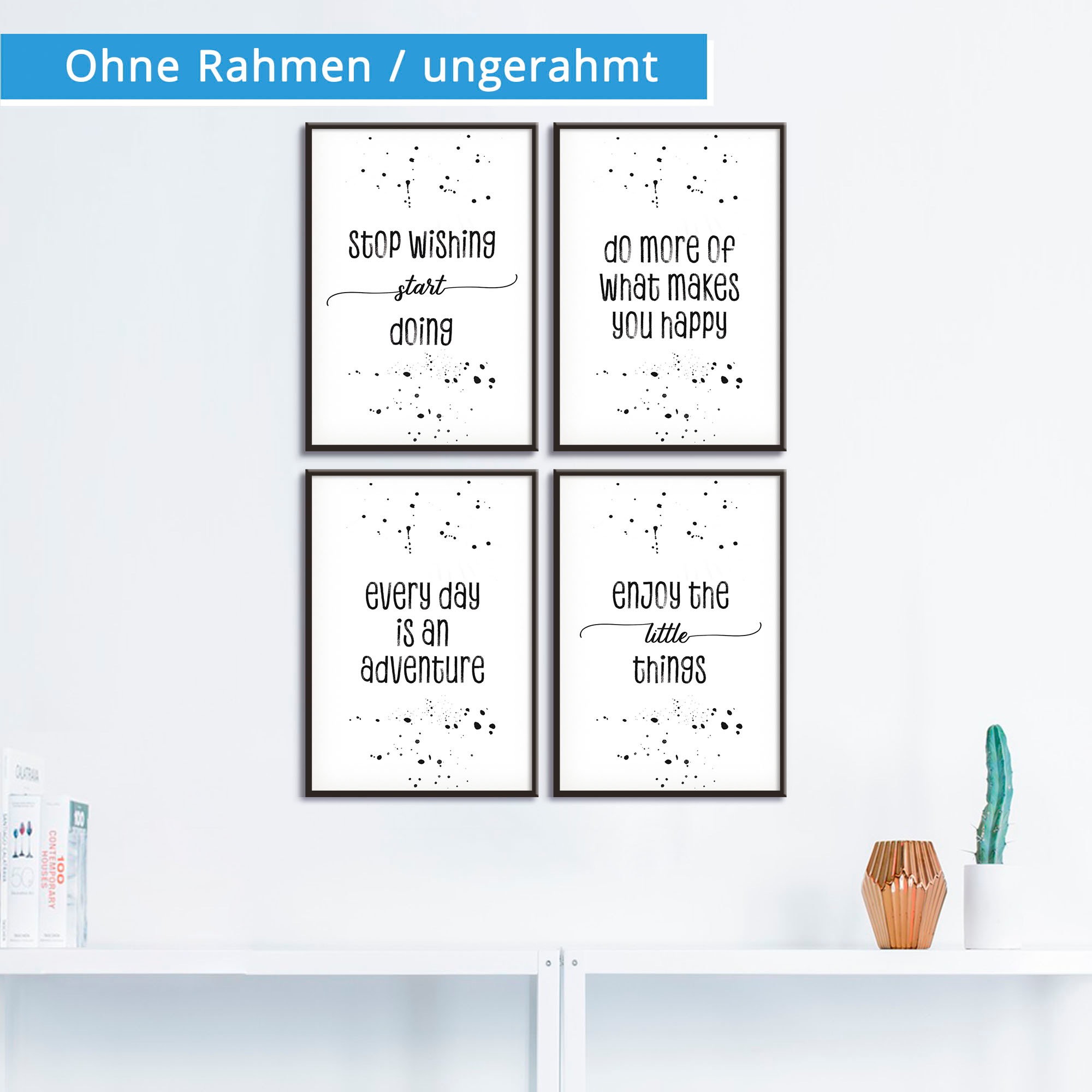 Lebensweisheiten«, Sprüche Wandbild, Artland Wandposter Poster, Poster »4 Texte, online Bild, kaufen St.), & (4