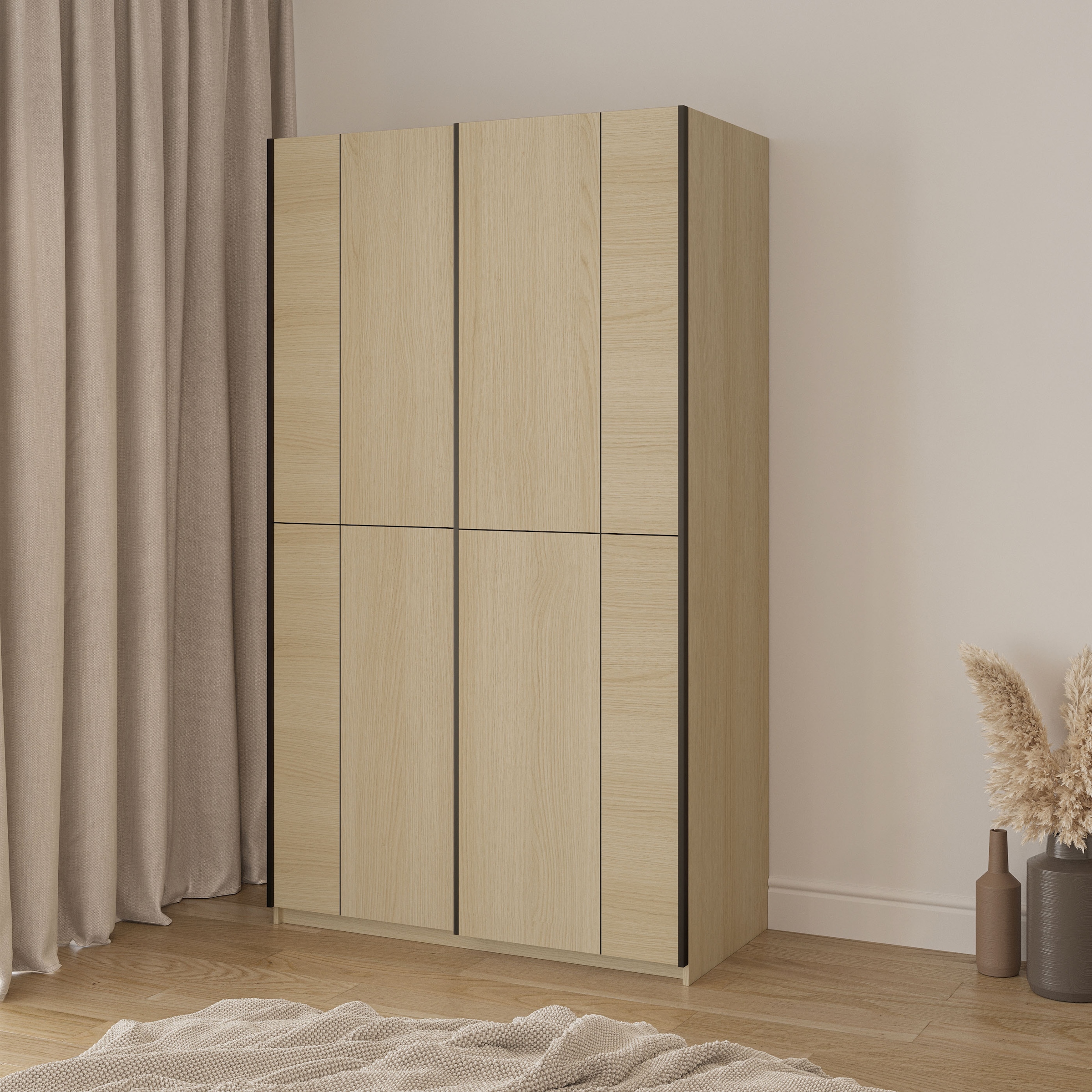 Home affaire Schiebetürenschrank »Cube Garderobenschrank incl.kompletter Innenausstattung« Moderner Kleiderschrank, Schiebetürenschrank, Garderobe