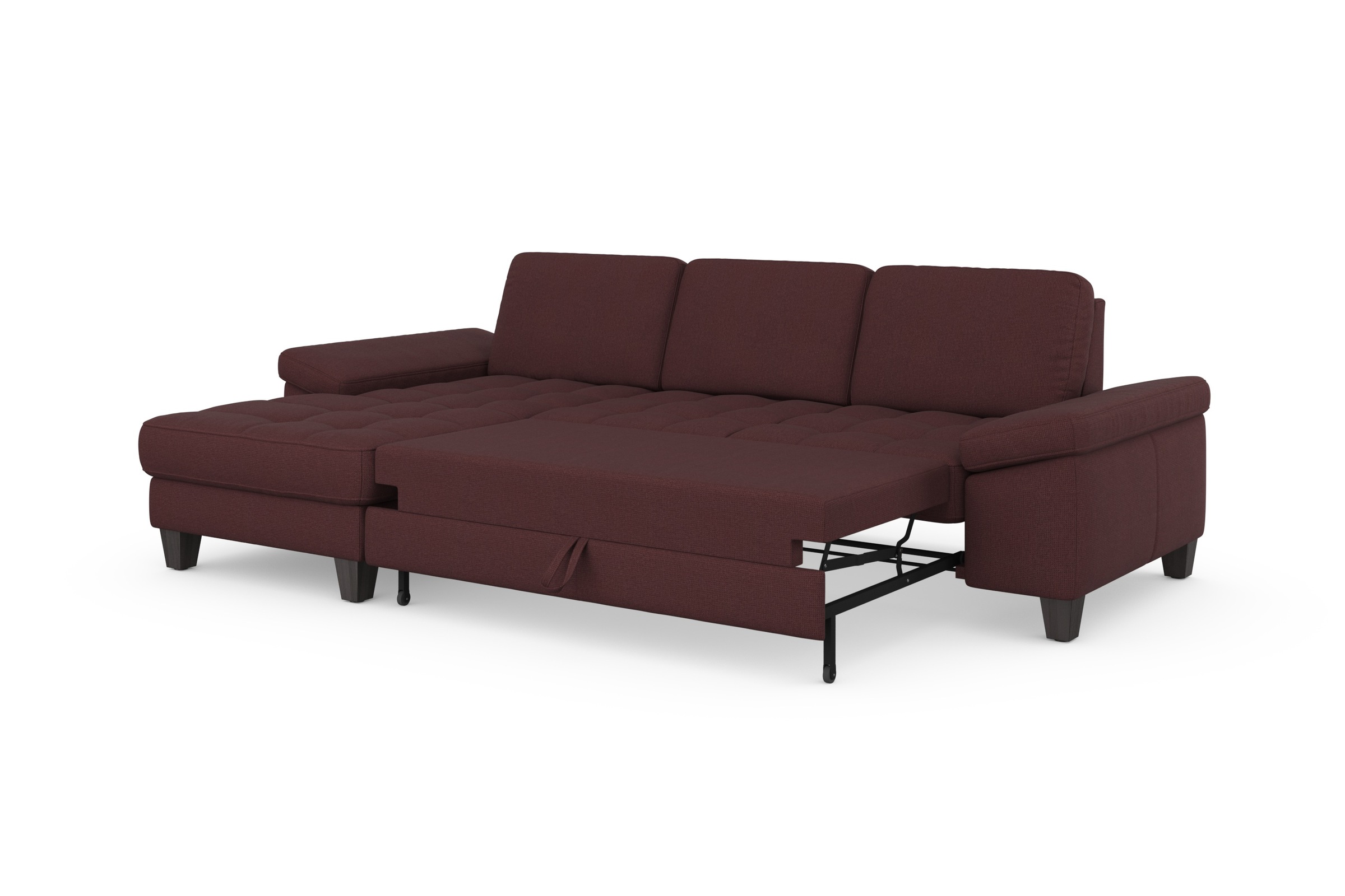 sit&more Ecksofa »Westham L-Form«, Recamiere, mit oder ohne Bettfunktion, Bettkasten, Füße wengefarben