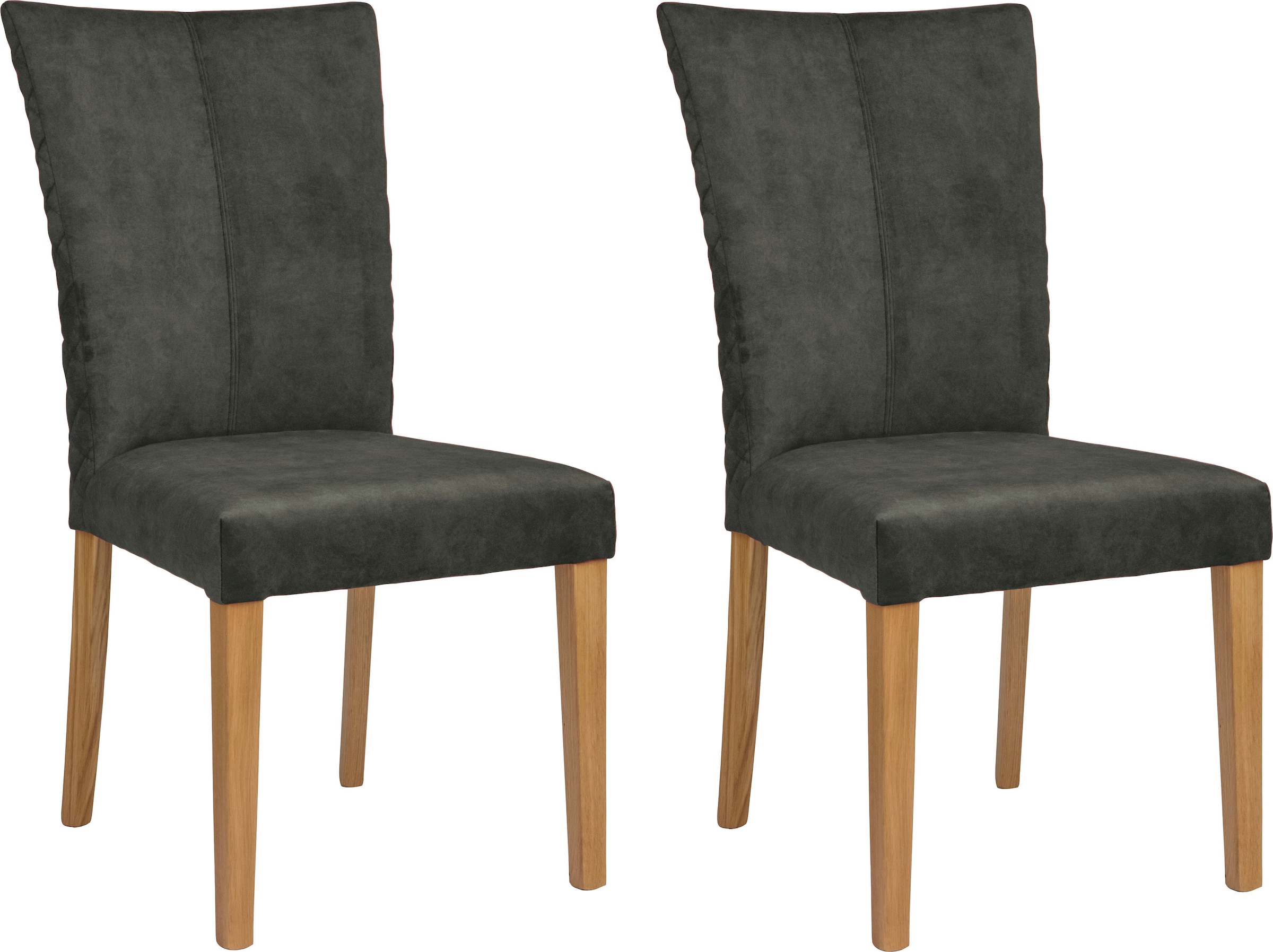 Leonique Esszimmerstuhl »Vence« (Set) 2 Stk. Samtvelours mit Rautensteppung günstig online kaufen