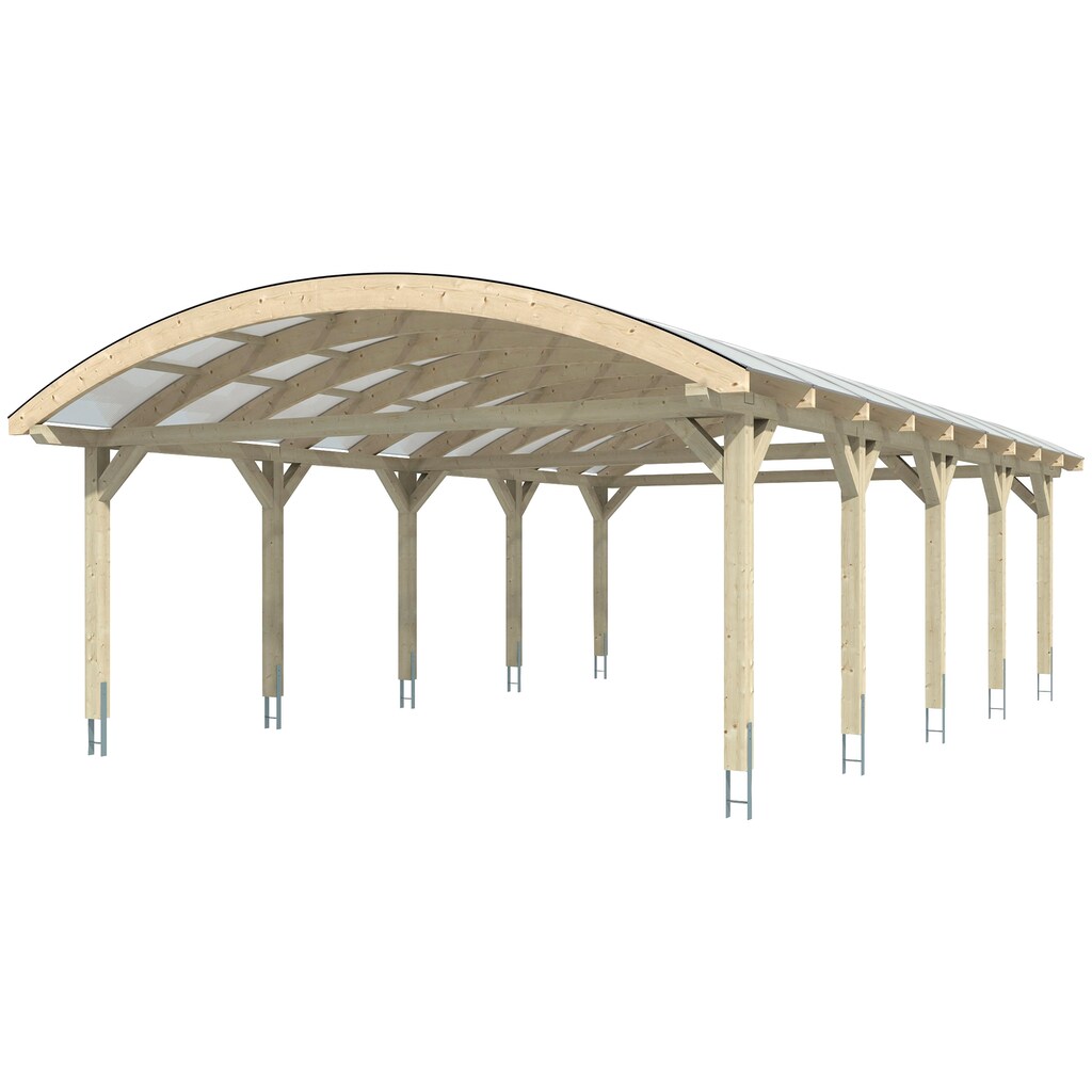 Skanholz Doppelcarport »Franken«, Leimholz-Nordisches Fichtenholz, 550 cm, hellbraun