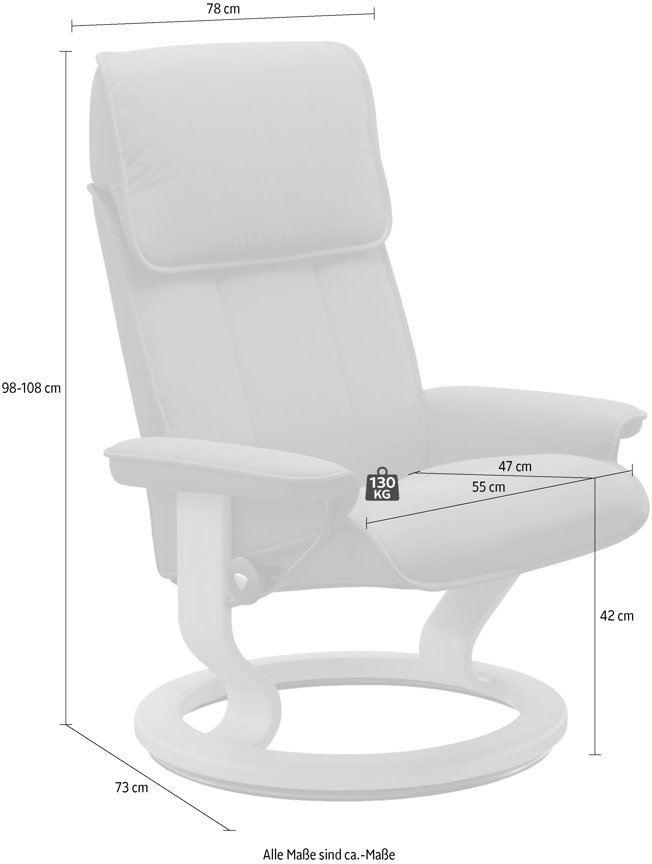 Stressless® Relaxsessel »Admiral« mit Classic Base, Größe M & L, Gestell Wenge